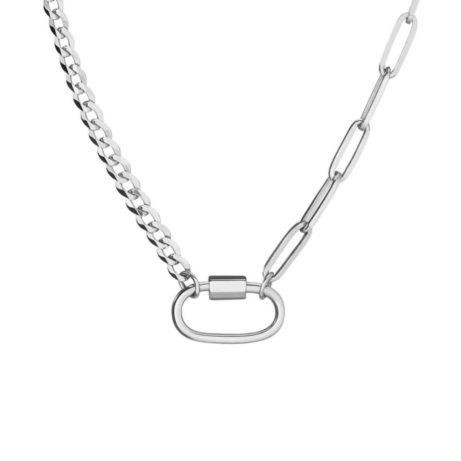 Heart Carabiner Curb Chain Necklace Gold Silver Australia Gift