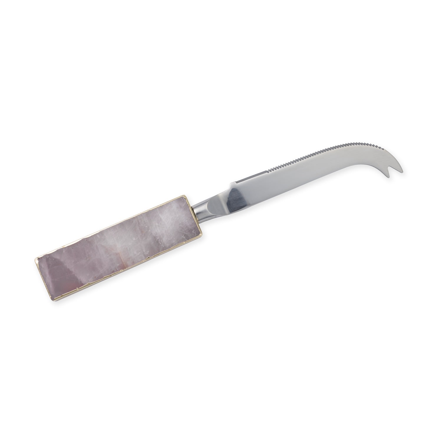 Greatfool Rose Quartz Soft Cheese Knife - Gold In Gold