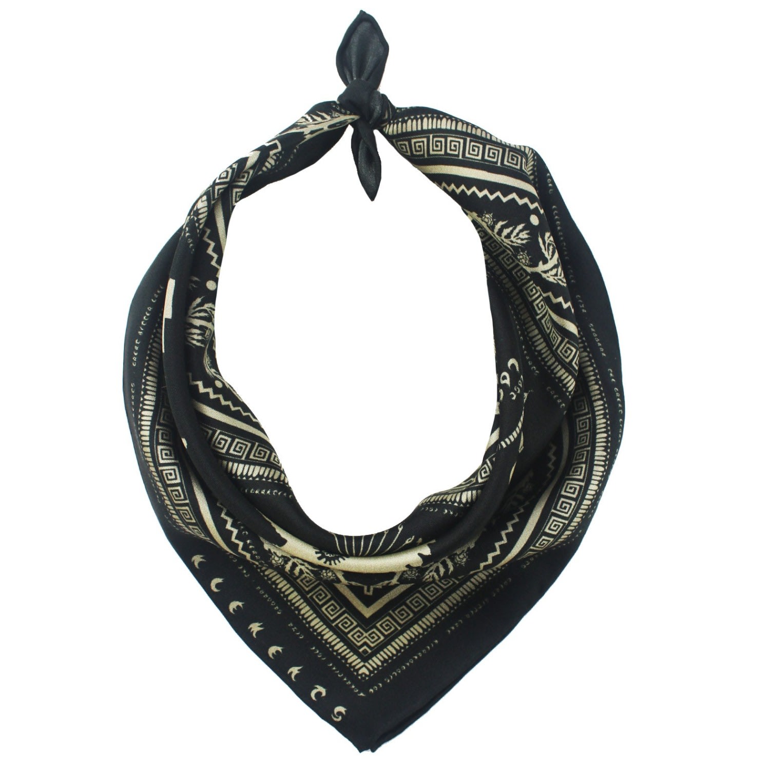 Women’s Bandana Scarf Ancient Hearts Black Klements