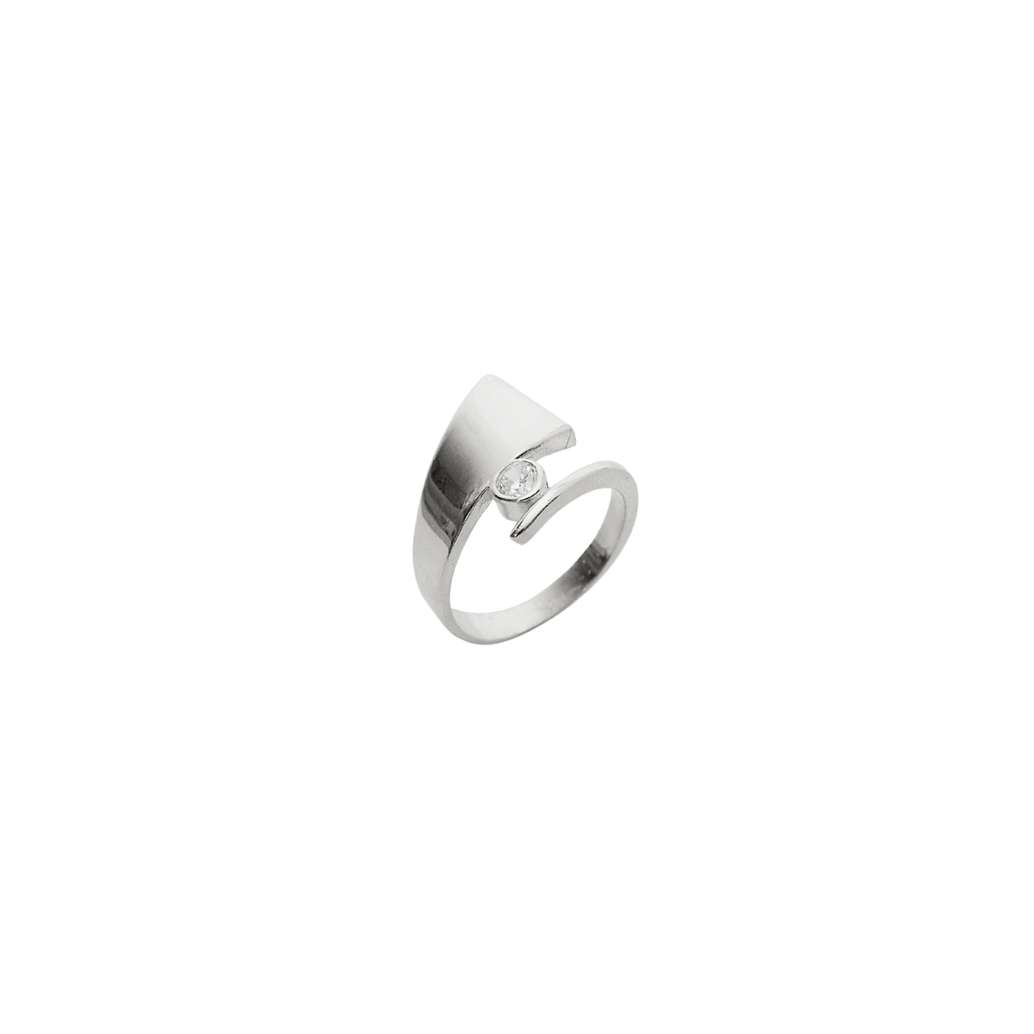 Spero London Women's Triangle Wrapping Sterling Silver Solitaire Ring - Silver In Metallic