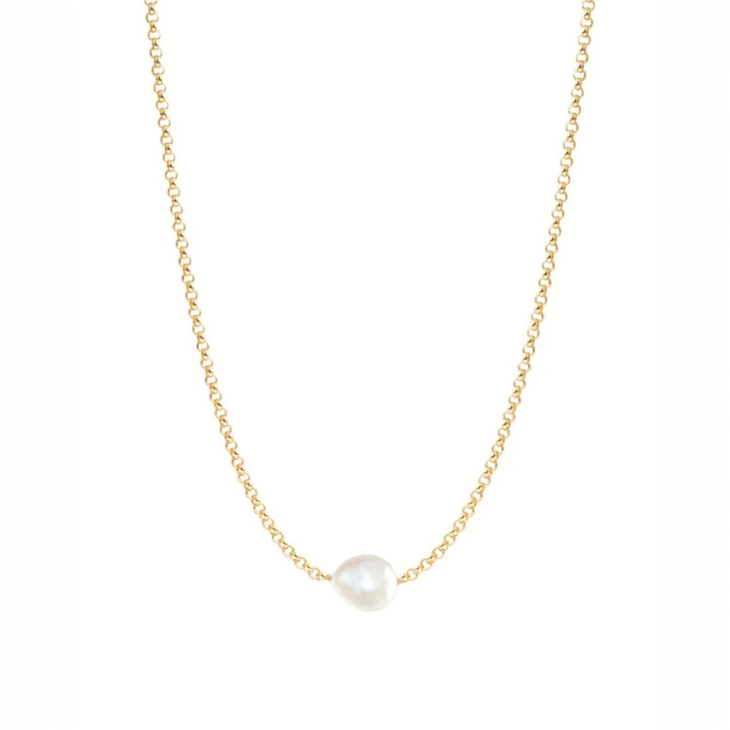 Ella Palm Women's Gold / White Layla Baroque Pearl Chain Gold Necklace