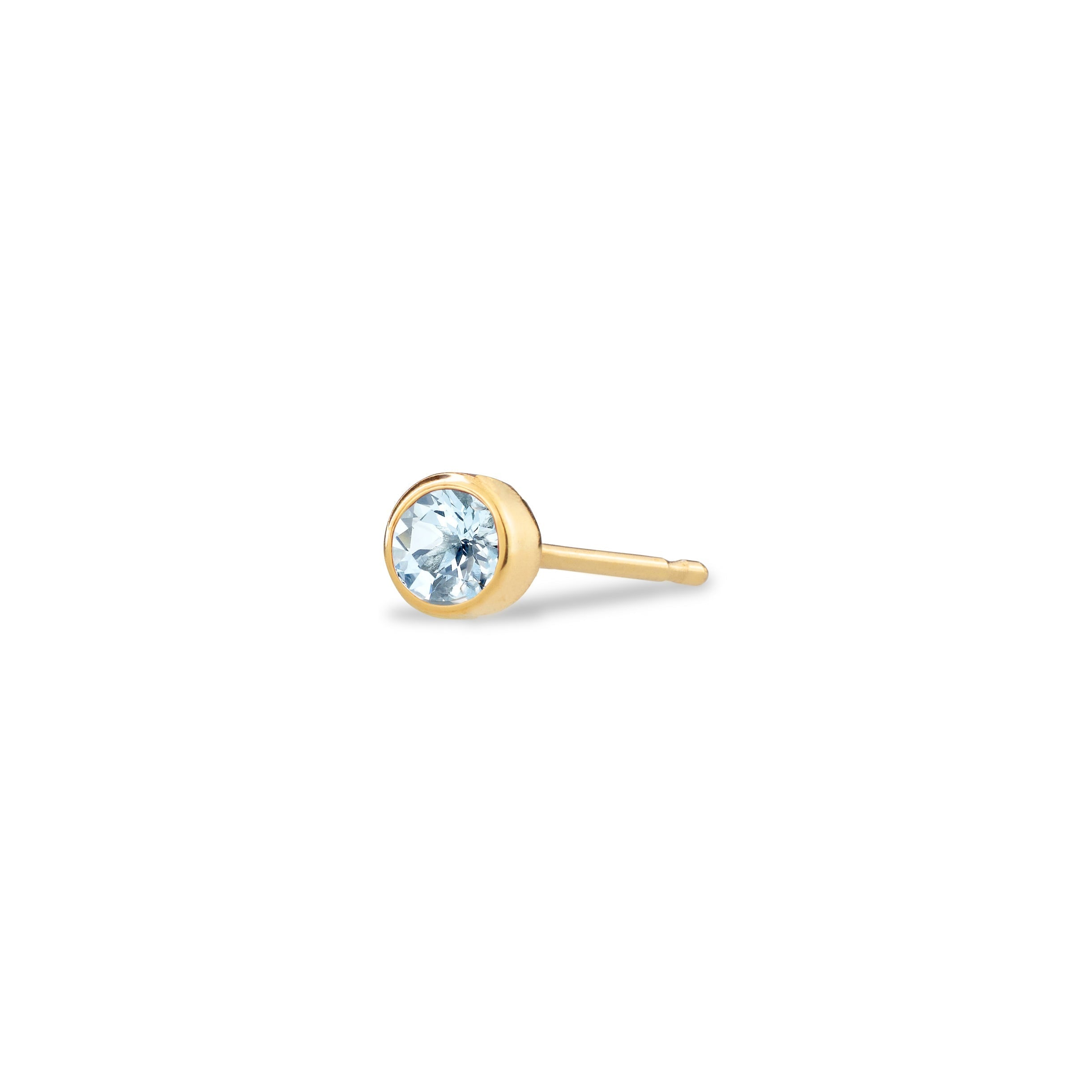 Maya Brenner Women's Gold Birthstone Stud - Aquamarine - March In Gold