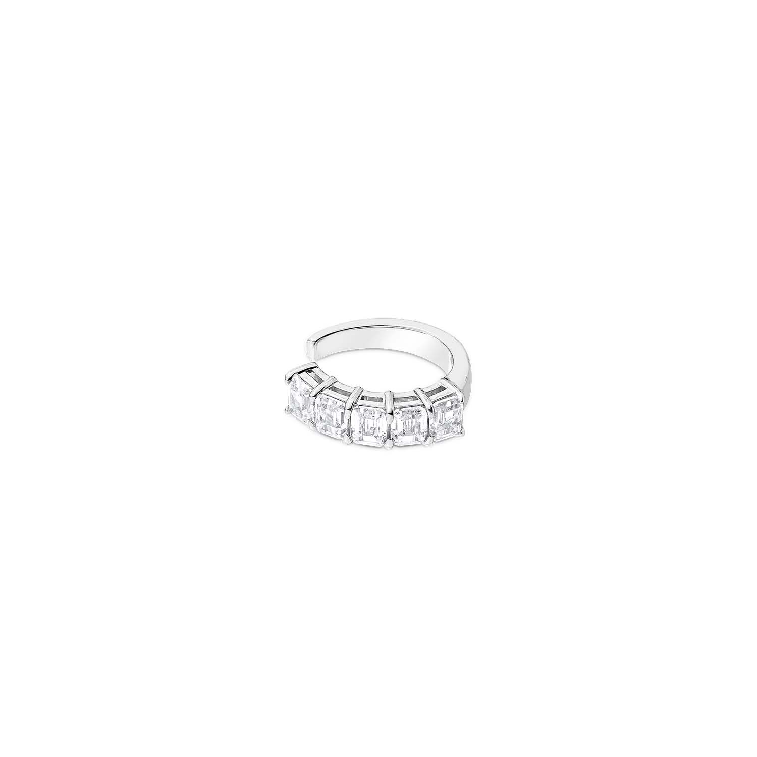 Sally Skoufis Women's Silver / White Hybrid Ear Cuff With Man Made Cz Diamond Stimulant In Sterling Silver In Multi