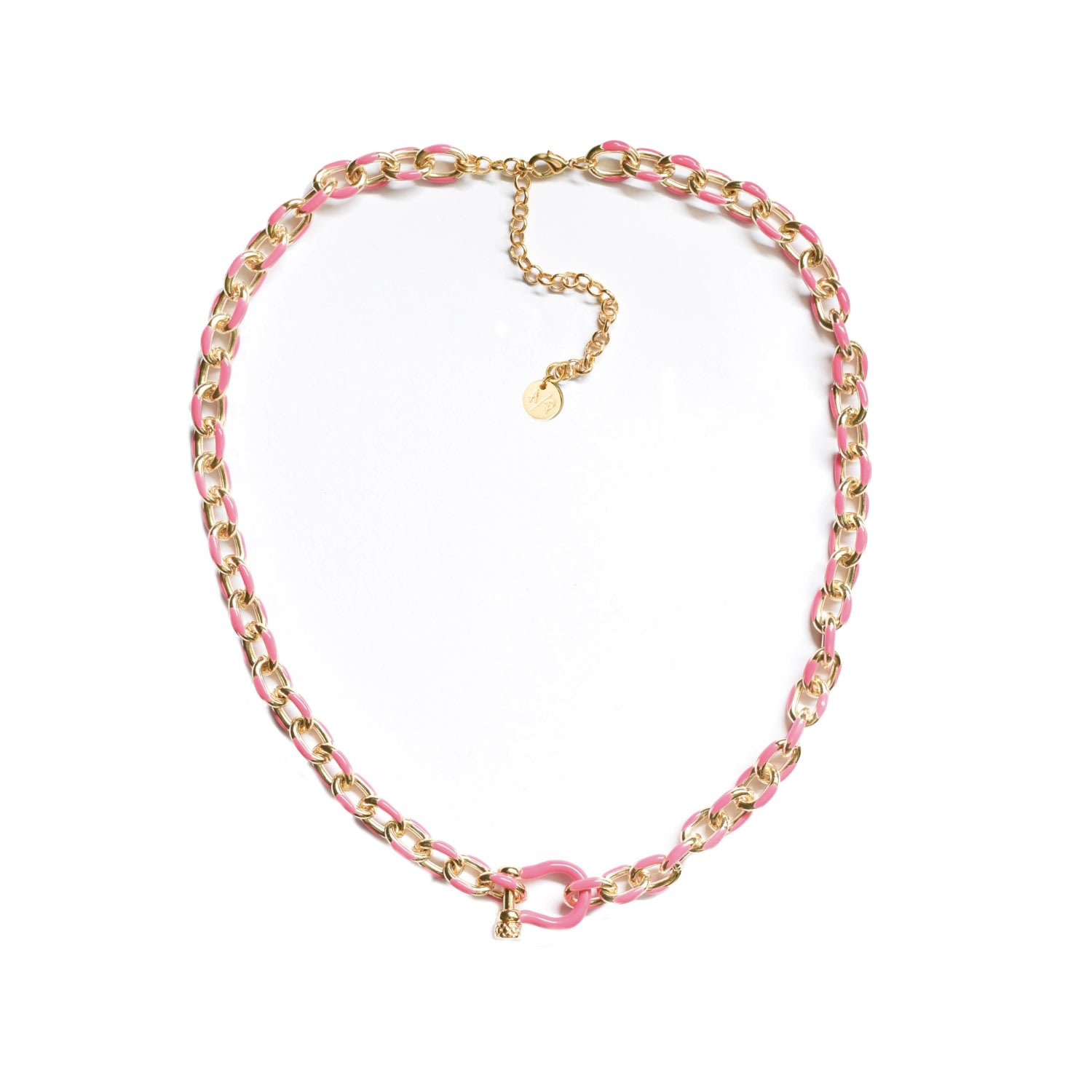 Adriana Pappas Designs Women's Carabiner Chain Necklace - Pink In Pink