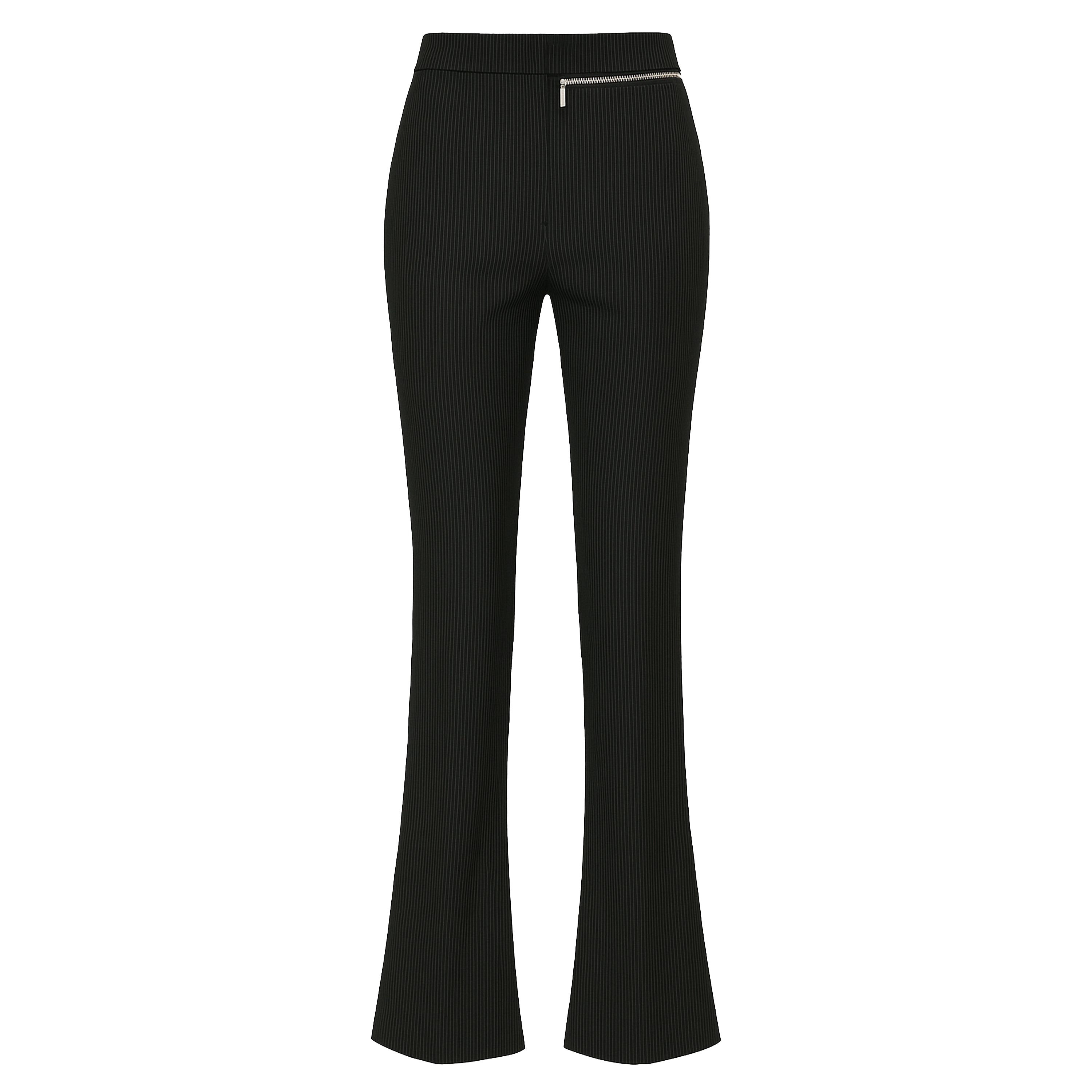 Pcfg Zip Detail Skinny Women Flare Pant - Black In Black