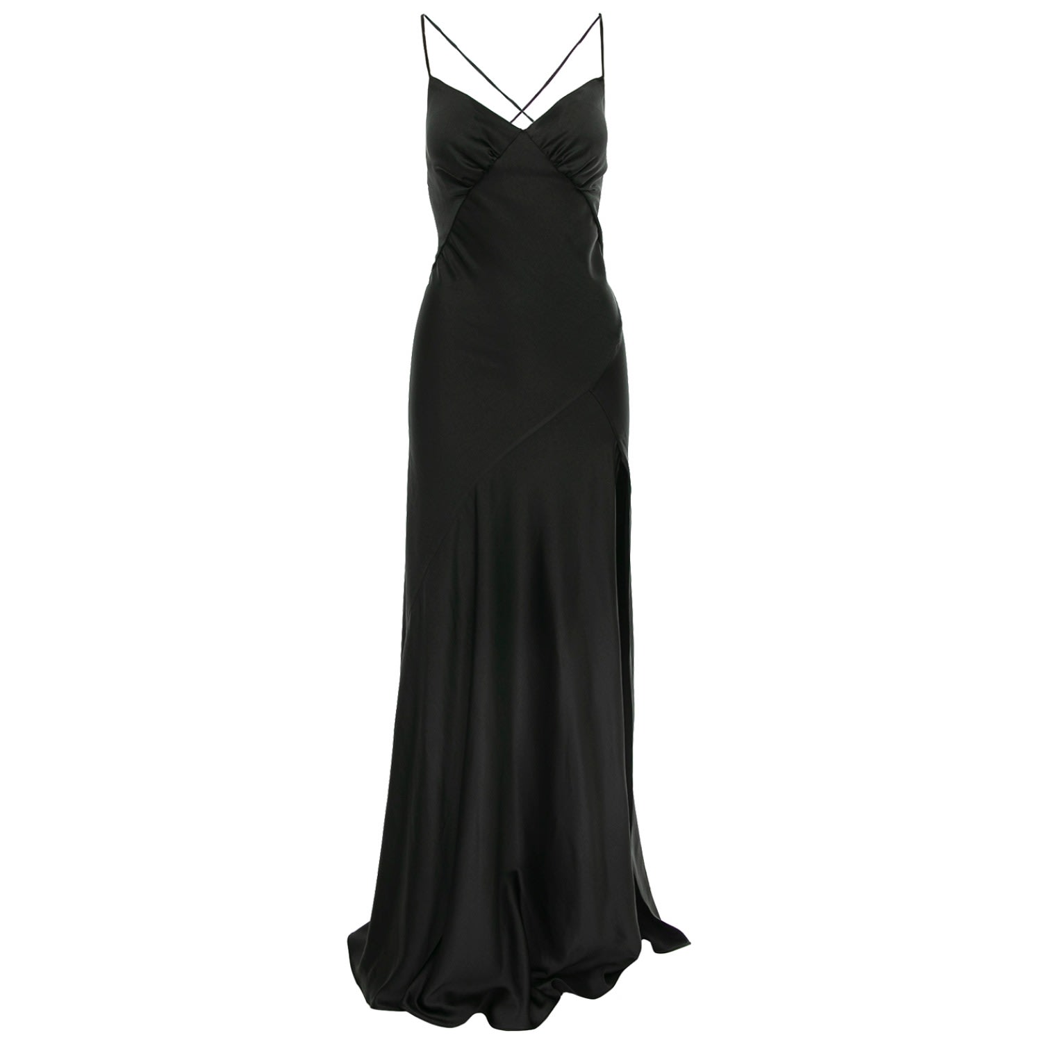 Women’s Seville Satin Maxi Dress In Black M/L Roserry