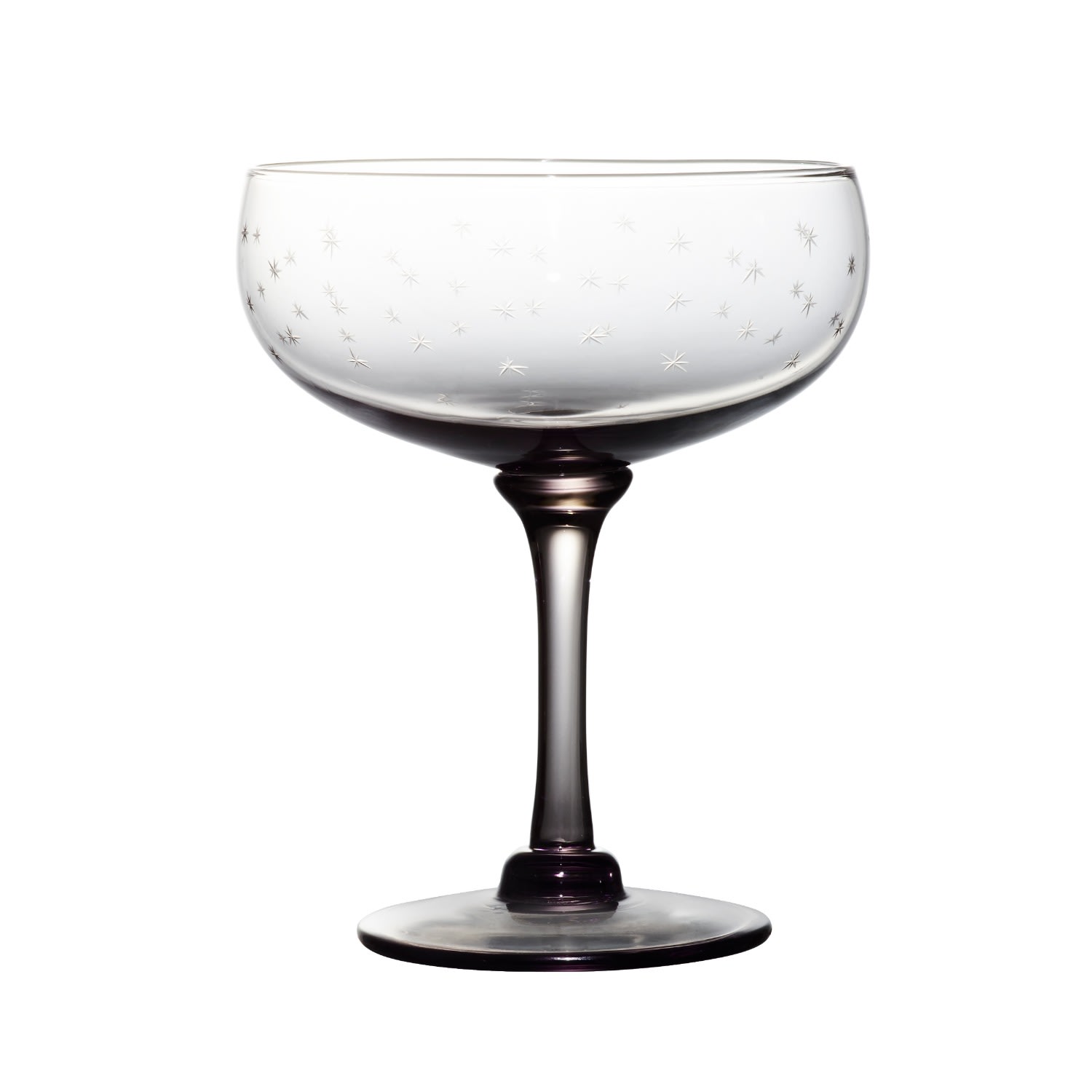 A Set Of Four Smoky Crystal Cocktail Glasses With Stars Design The Vintage List