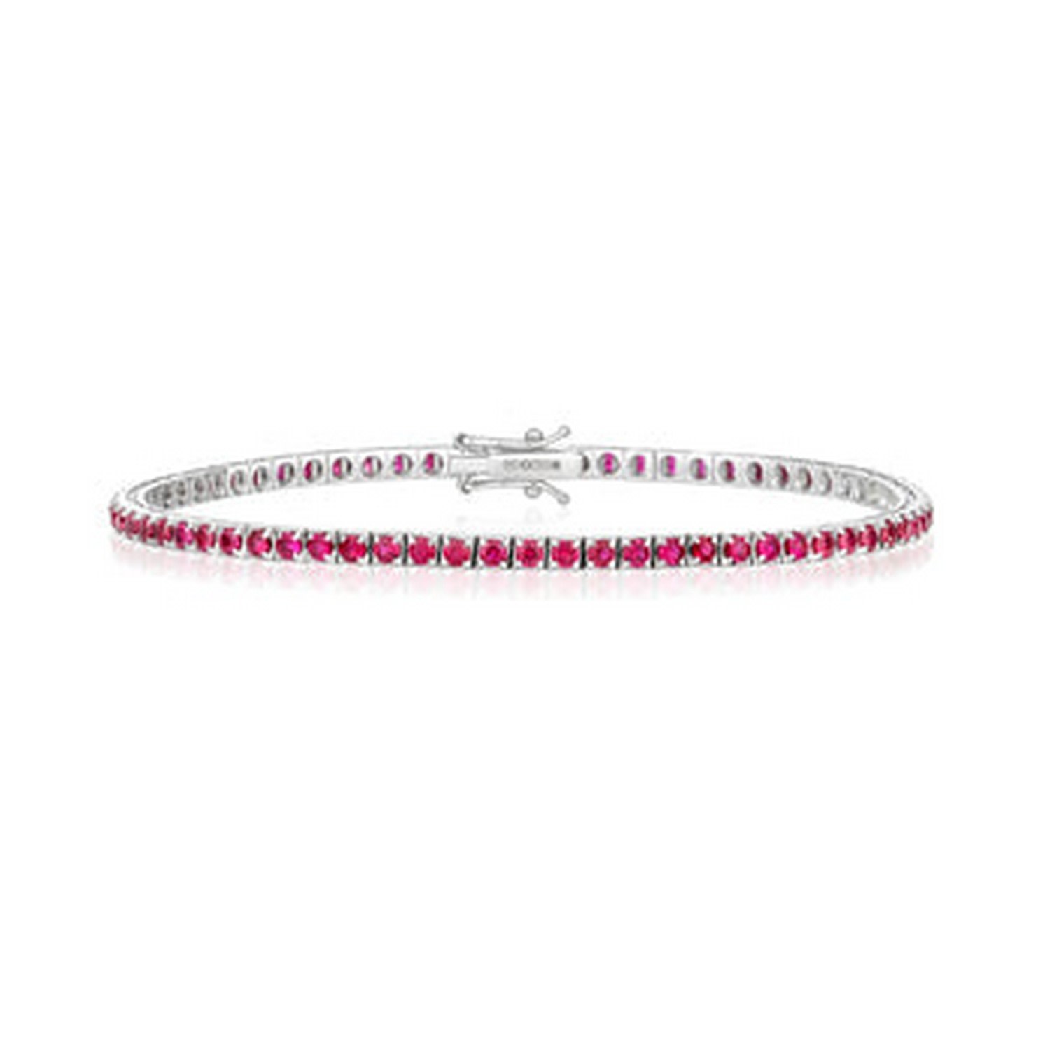 Cervin Blanc Women's Ruby Tennis Bracelet In White Gold