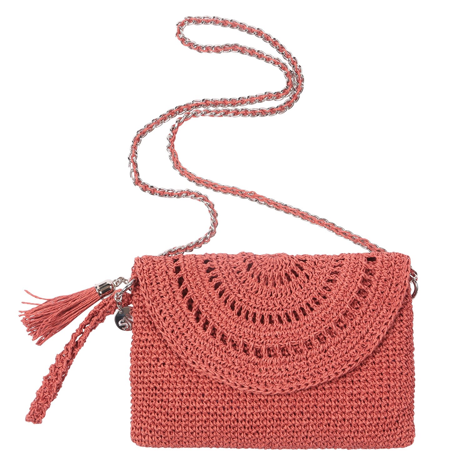 Sjw Bags London Women's Pink Grace Hand Crochet Bag In Peach In Pink