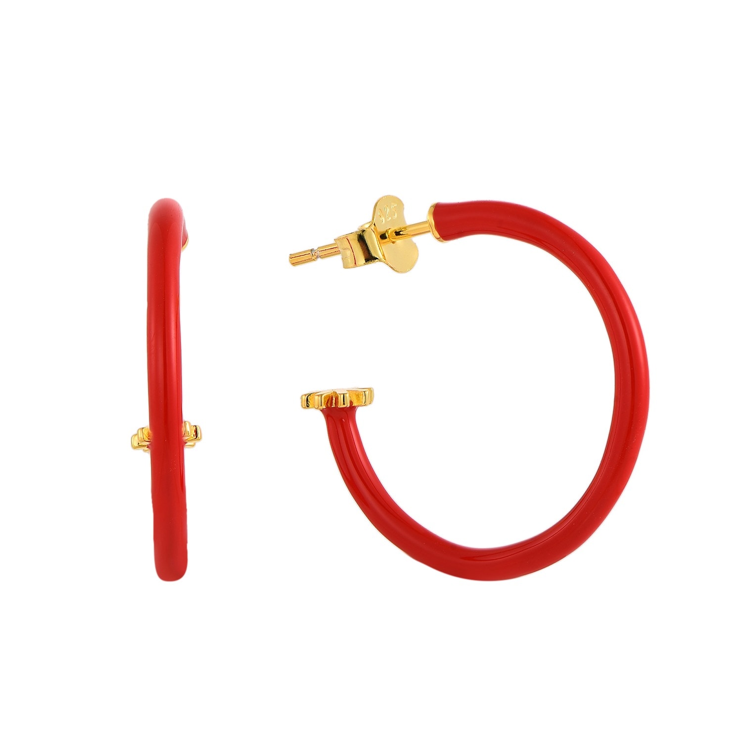 Pinnole Women's Gold Red Earrings In Red