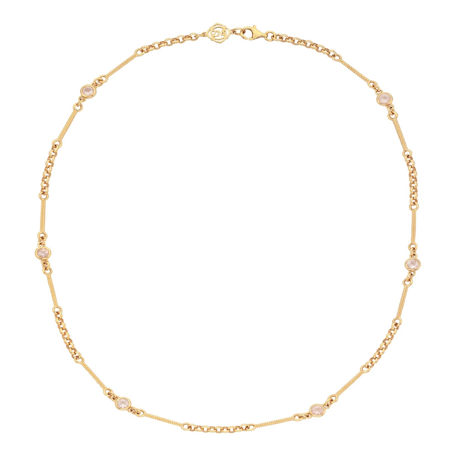 Zoe And Morgan Women's Gold / Pink Azalea Necklace Gold Rose Quartz In Multi