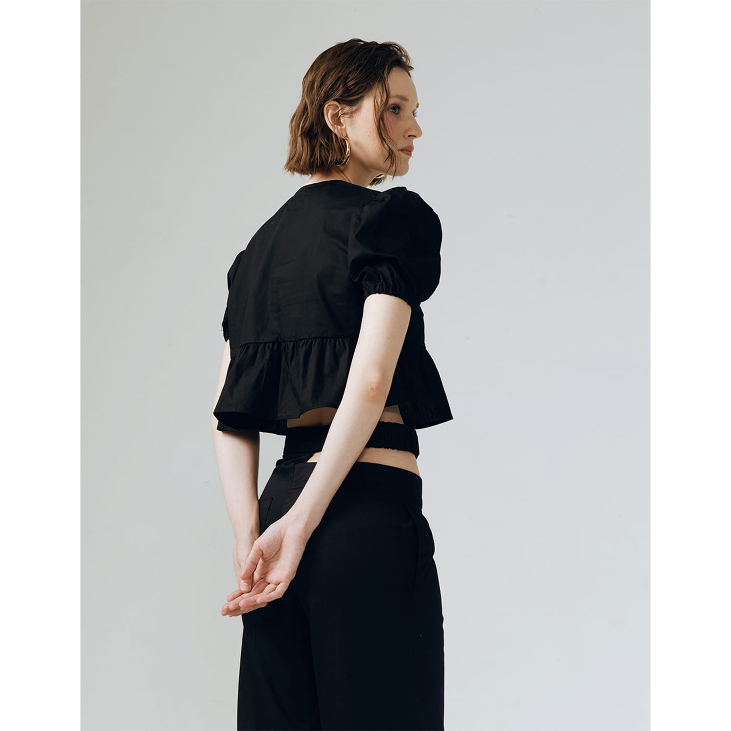 Flair Black Ribbon Crop Top | ATS THE LABEL | Wolf & Badger