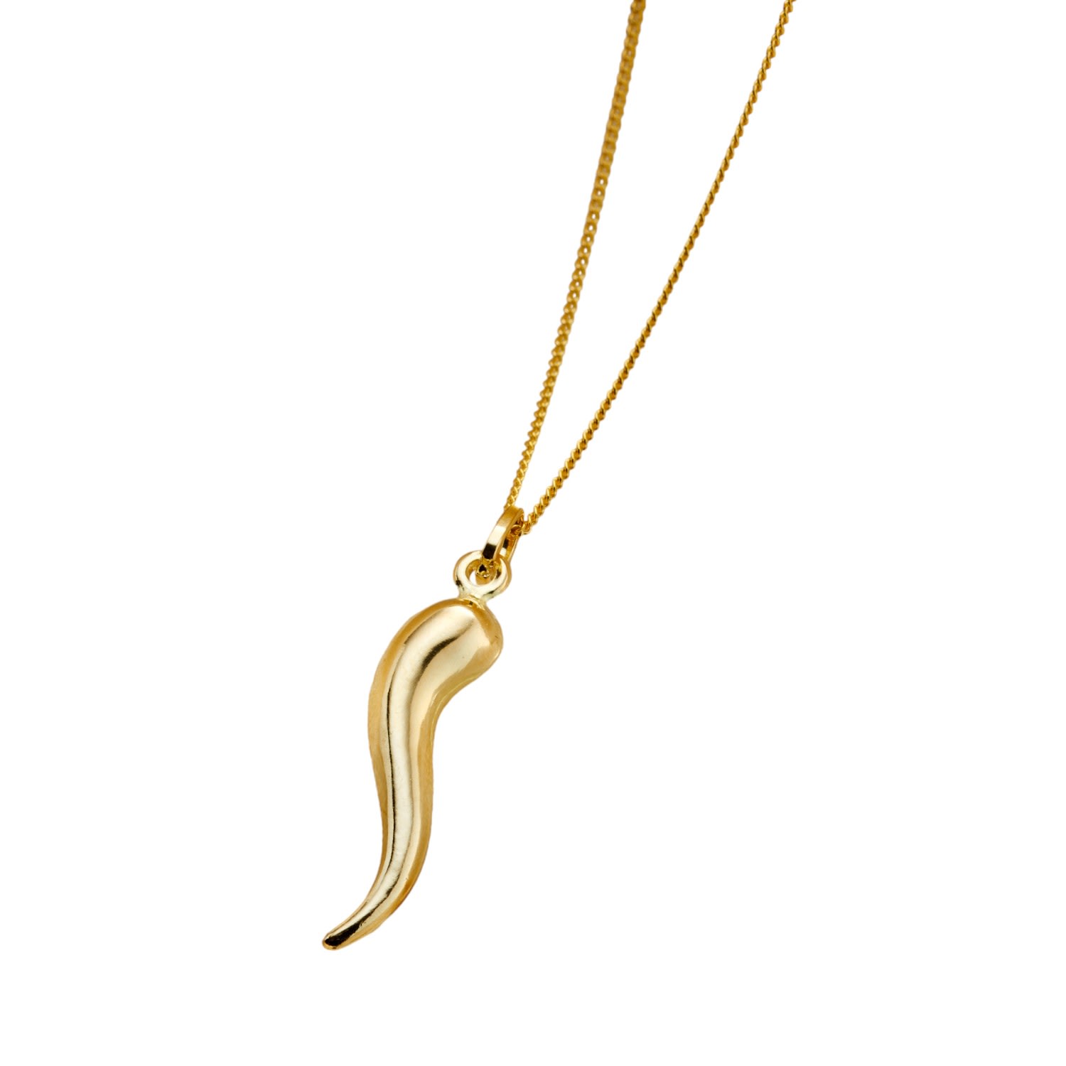 Posh Totty Designs Women's 9ct Gold Horn Charm Necklace In Gold