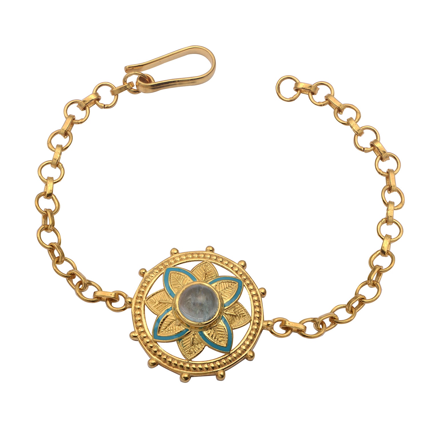 Emma Chapman Jewels Women's Blue Bali Aquamarine Adjustable Bracelet