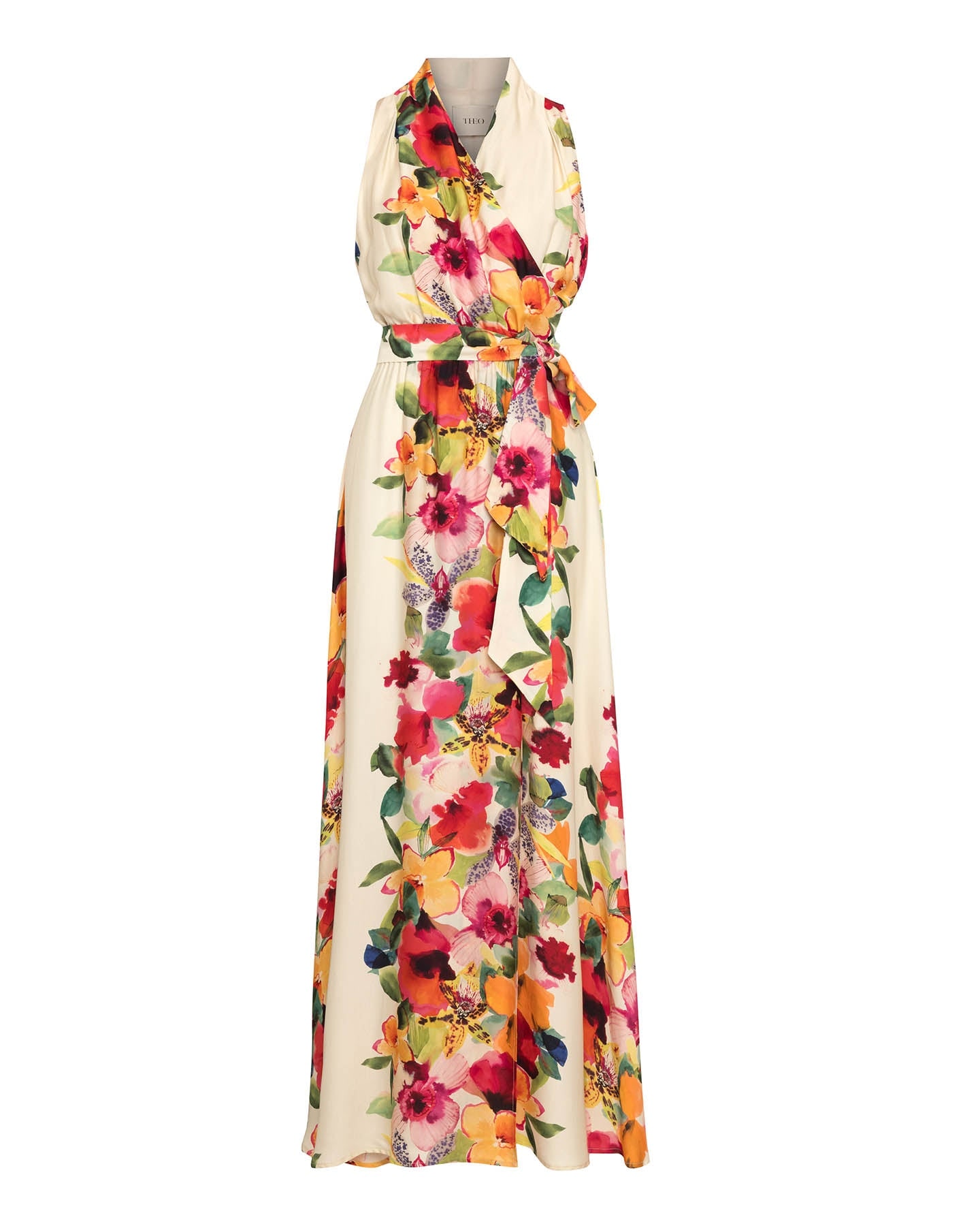 Theo The Label Theia Orchid Print Maxi Therese Dress In Purple