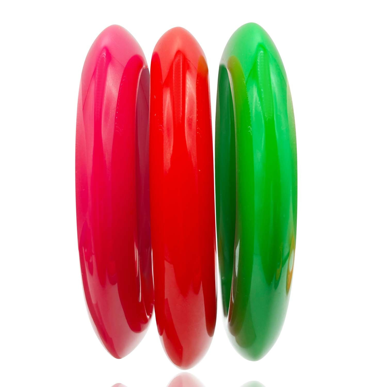 Michael Nash Jewelry Women's Green / Yellow / Orange Bright Red And Orange And Bright Green Three Piece Bangle Set