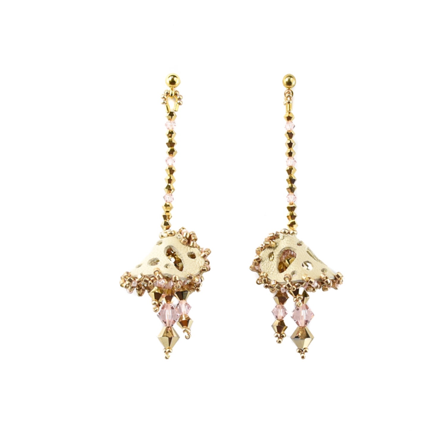 Women’s Ameera Small Gold & Rose Earrings Elevée Jewels