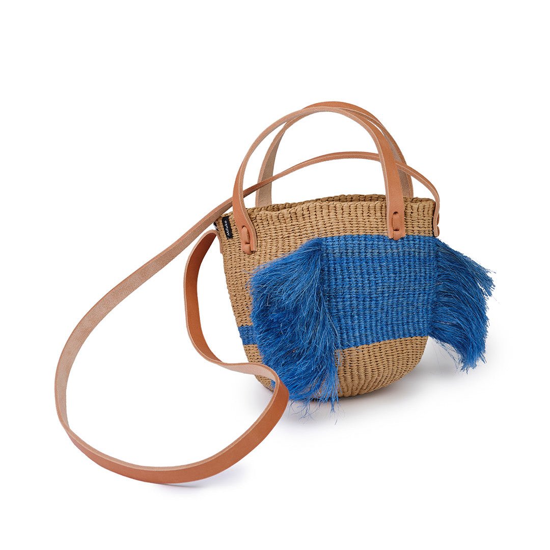 Mifuko Women's Blue / Brown Majani Crossbody Basket Bag - Ervin Latimer Design Blue Xs In Multi
