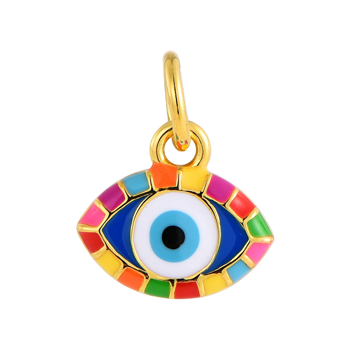 Pinnole Women's Blue Gold Not So Evil Eye Charm In Multi