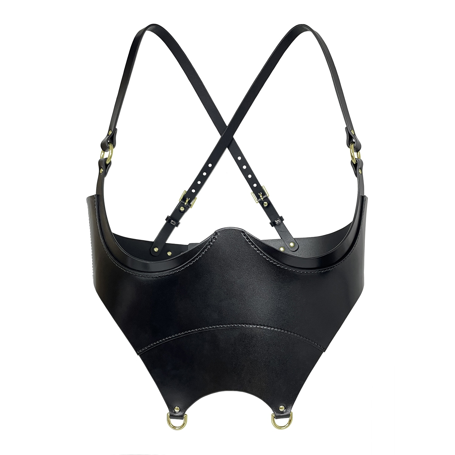 Haute Cuir Women's Black Circe Leather Corset Harness