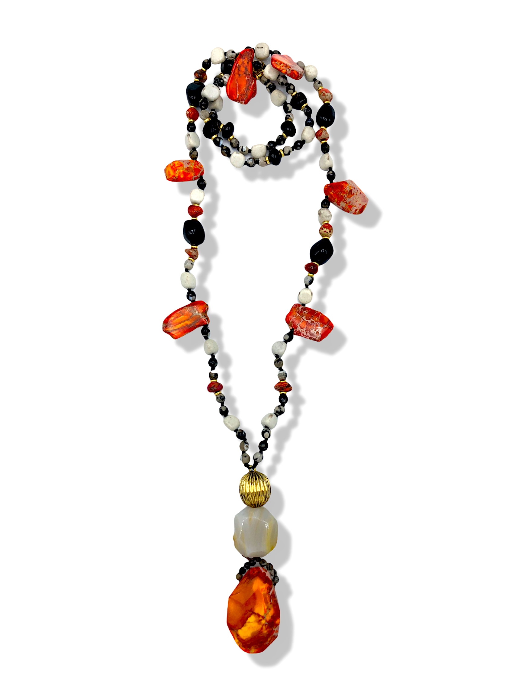 Jaredjamin Women's Black / Yellow / Orange Firestarter Necklace