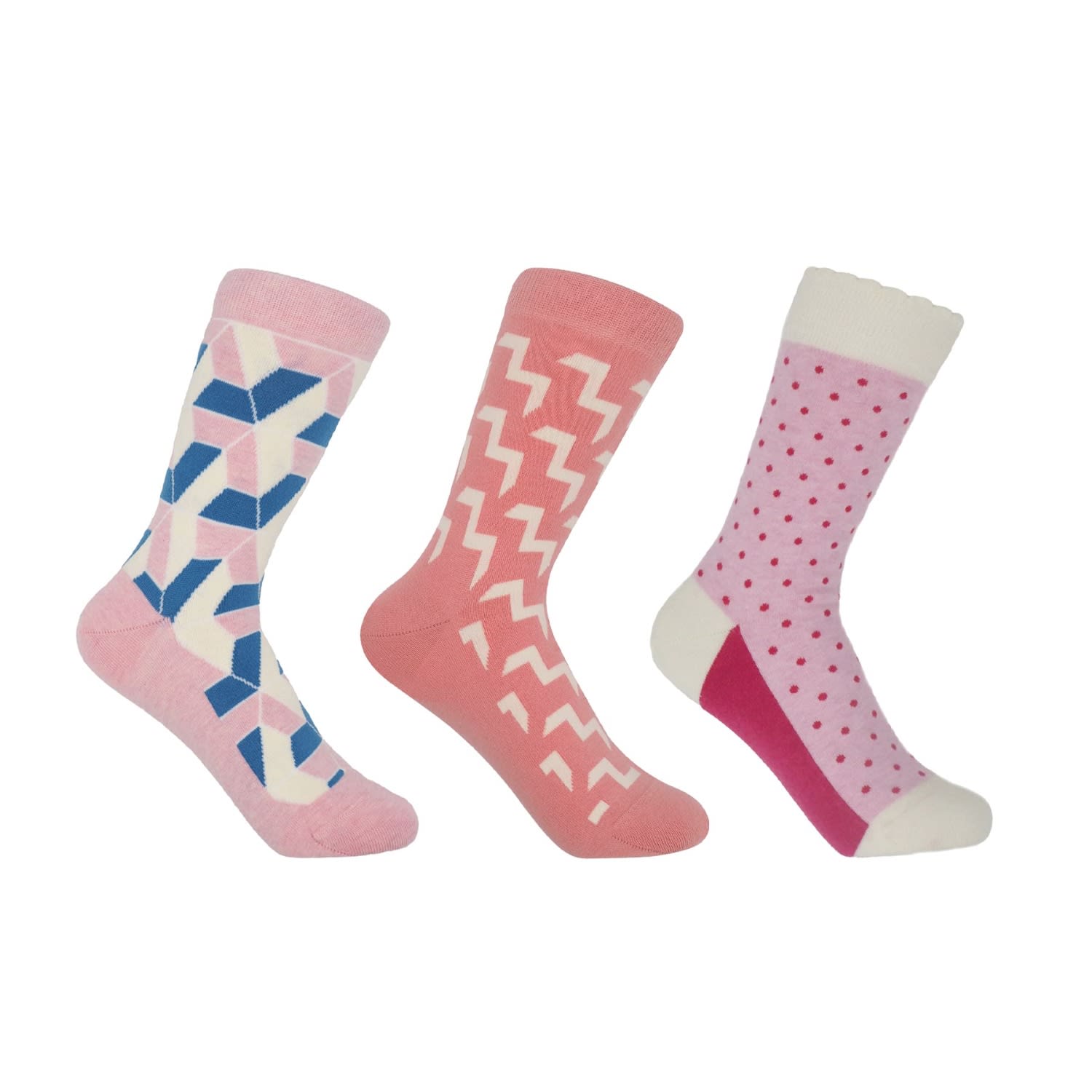 Peper Harow - Made In England Pink / Purple Women's Organic Socks Bundle – Pink