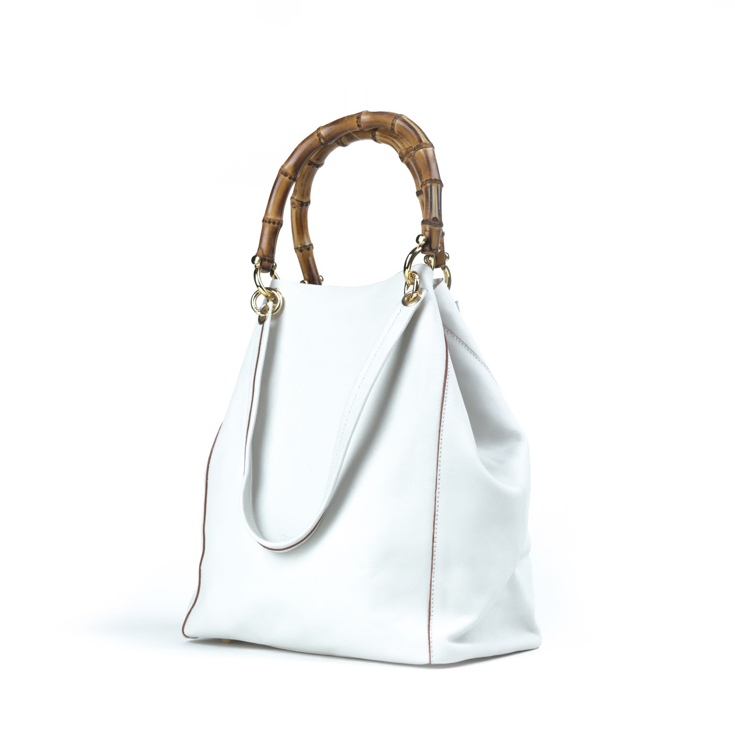 Women’s White / Neutrals June Bag Bamboo - Ecru Leather Danni Ro