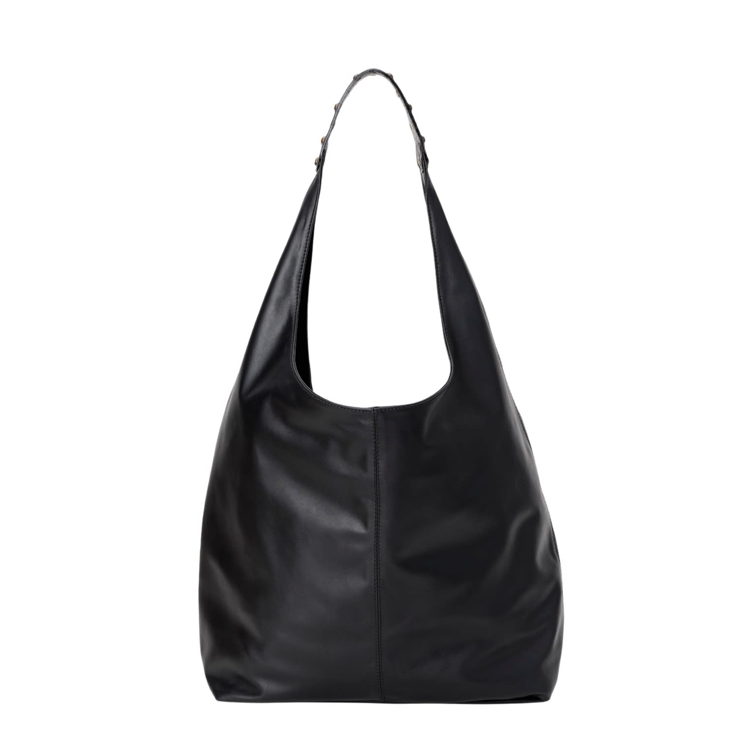 Juan-jo Women's Slouchy Leather Shoulder Bag-black In Black