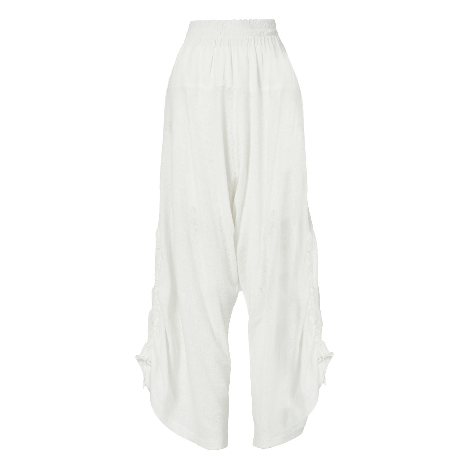 Duo Salvar White - Women Boho Harem Pants One Size Zhenabia