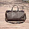 Touri Genuine Leather Holdall In Dark Brown In Dark