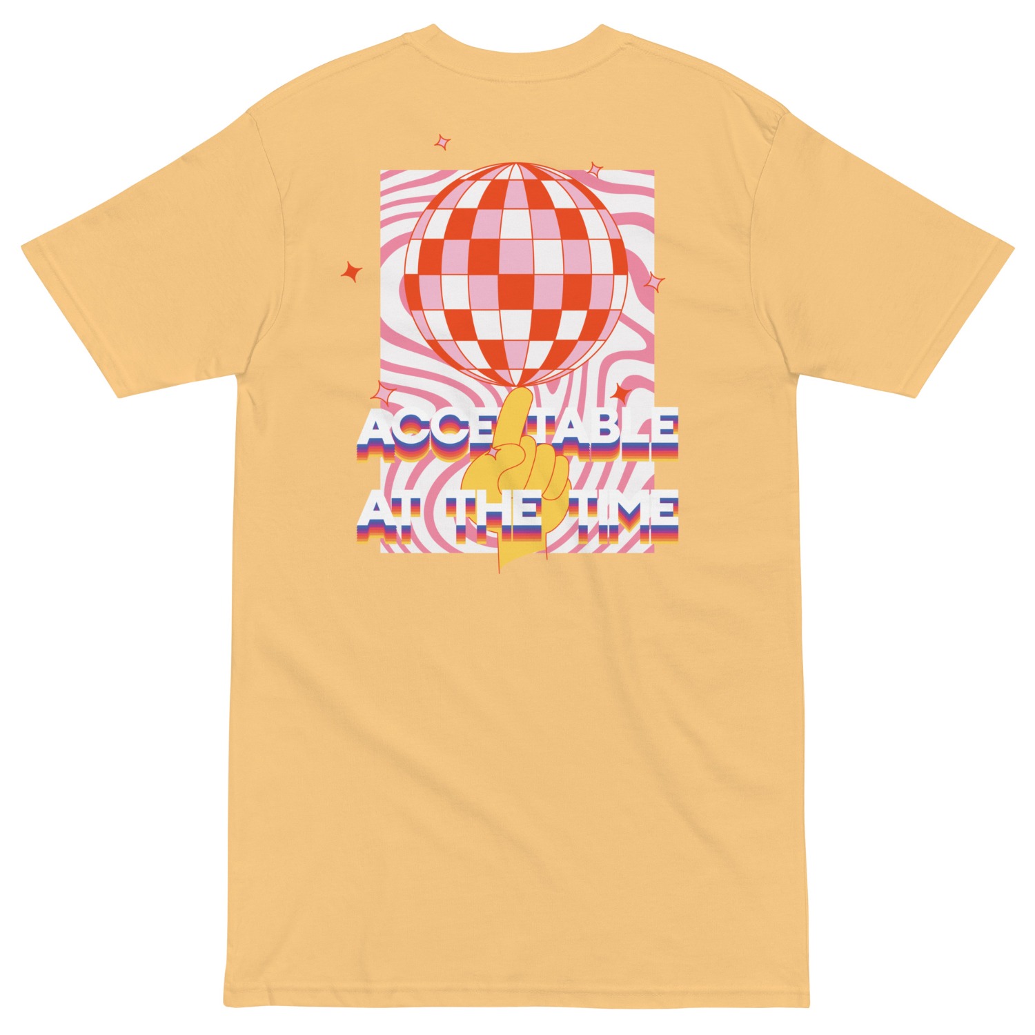 Anchor & Crew Gold / Yellow Vintage Gold Acceptable At The Time Disco! Heavy Cotton Embroidered T-shirt - Women In Multi