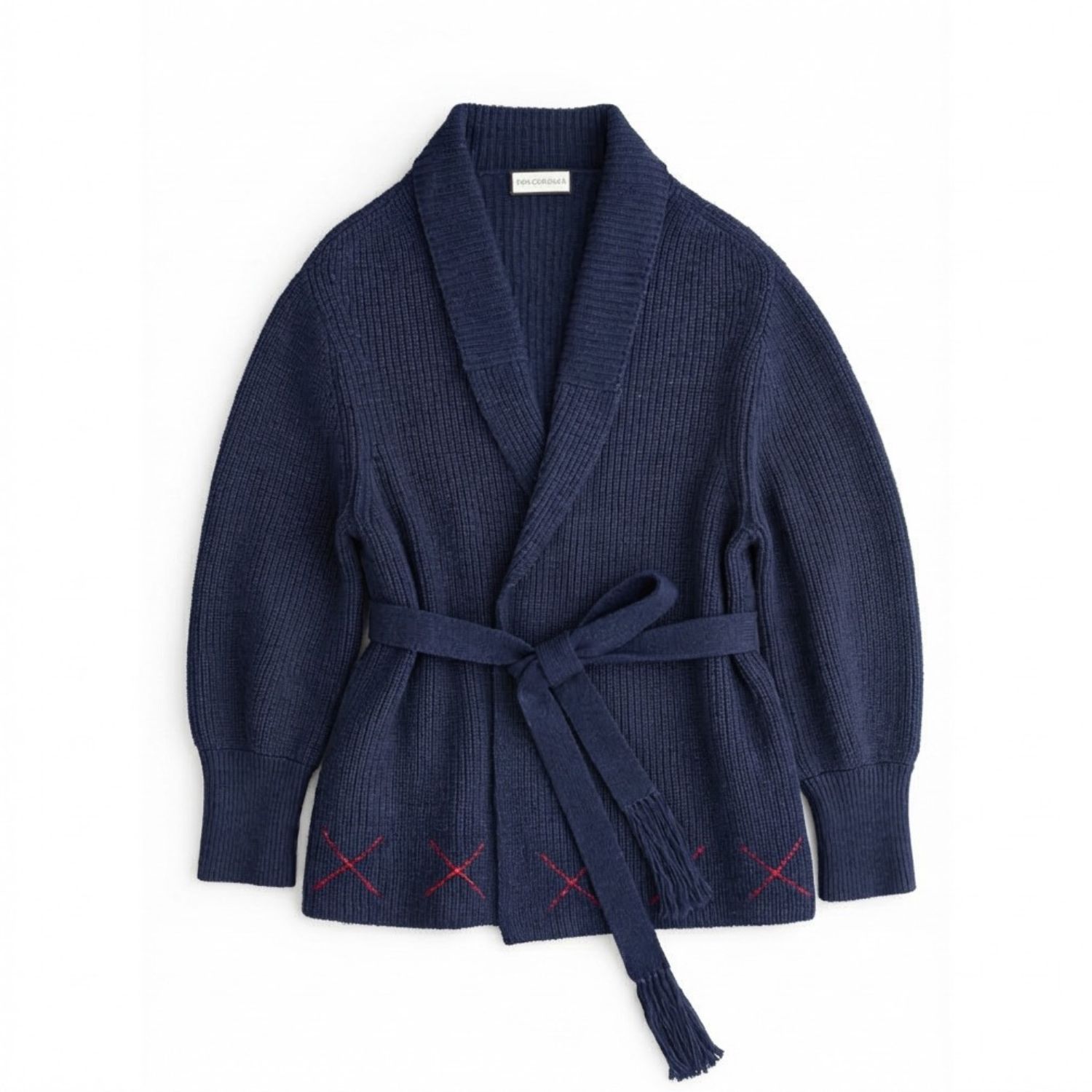Women's Blue Hand Embroidered Knit Cardigan - Sloe | Small | Ren Cordeza