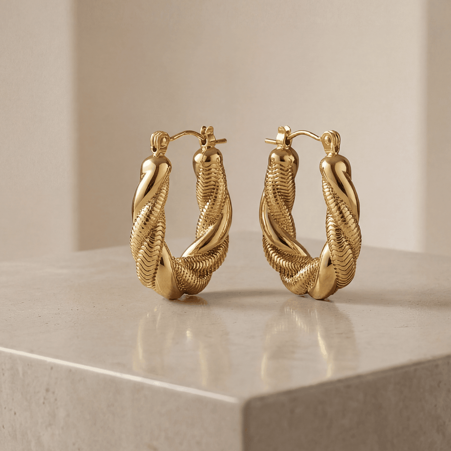 Lilly Thick Twisted Hoops | Amadeus | Wolf & Badger