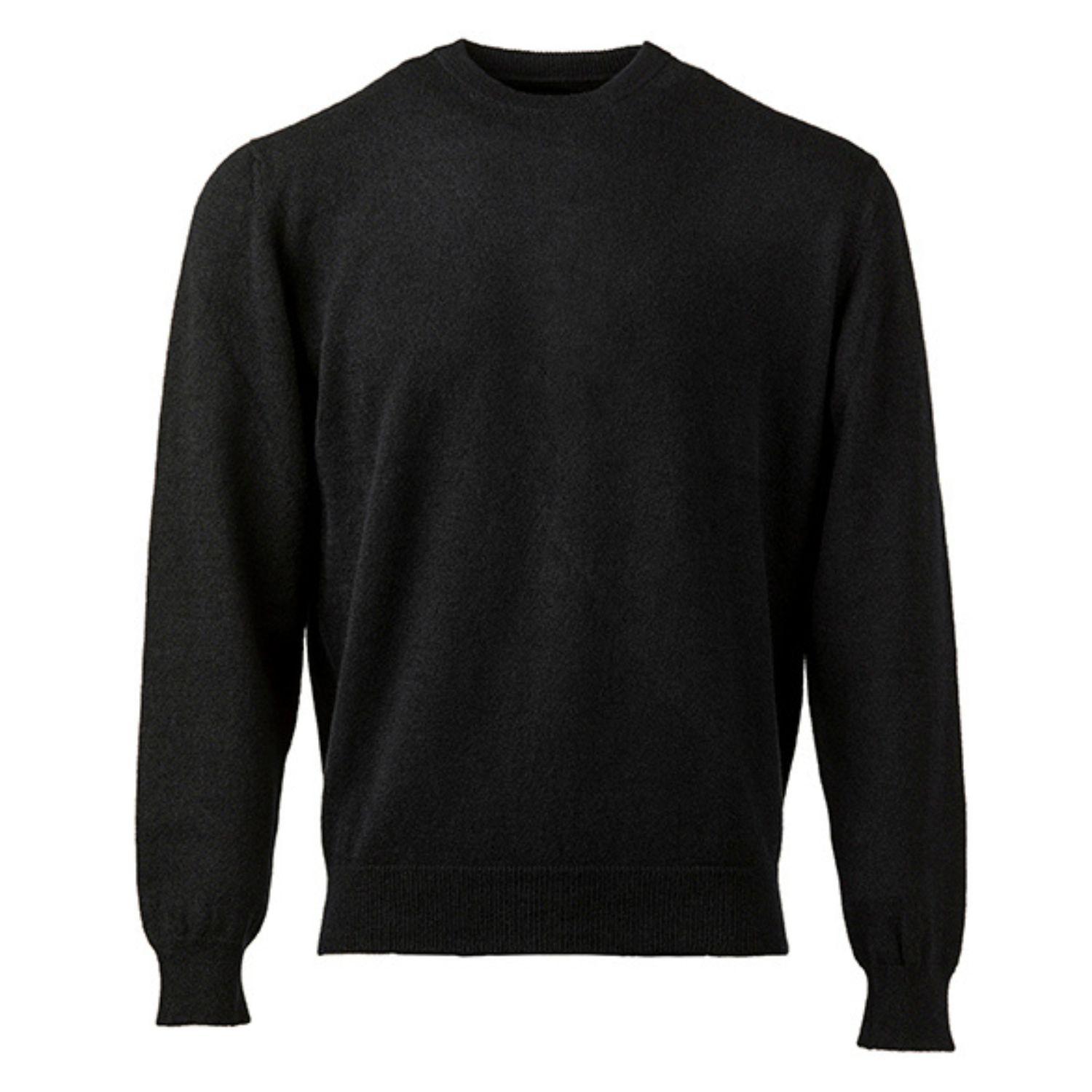 Kinalba Men's Unisex Black Fine Plain Cashmere Crew Neck Sweater In Black