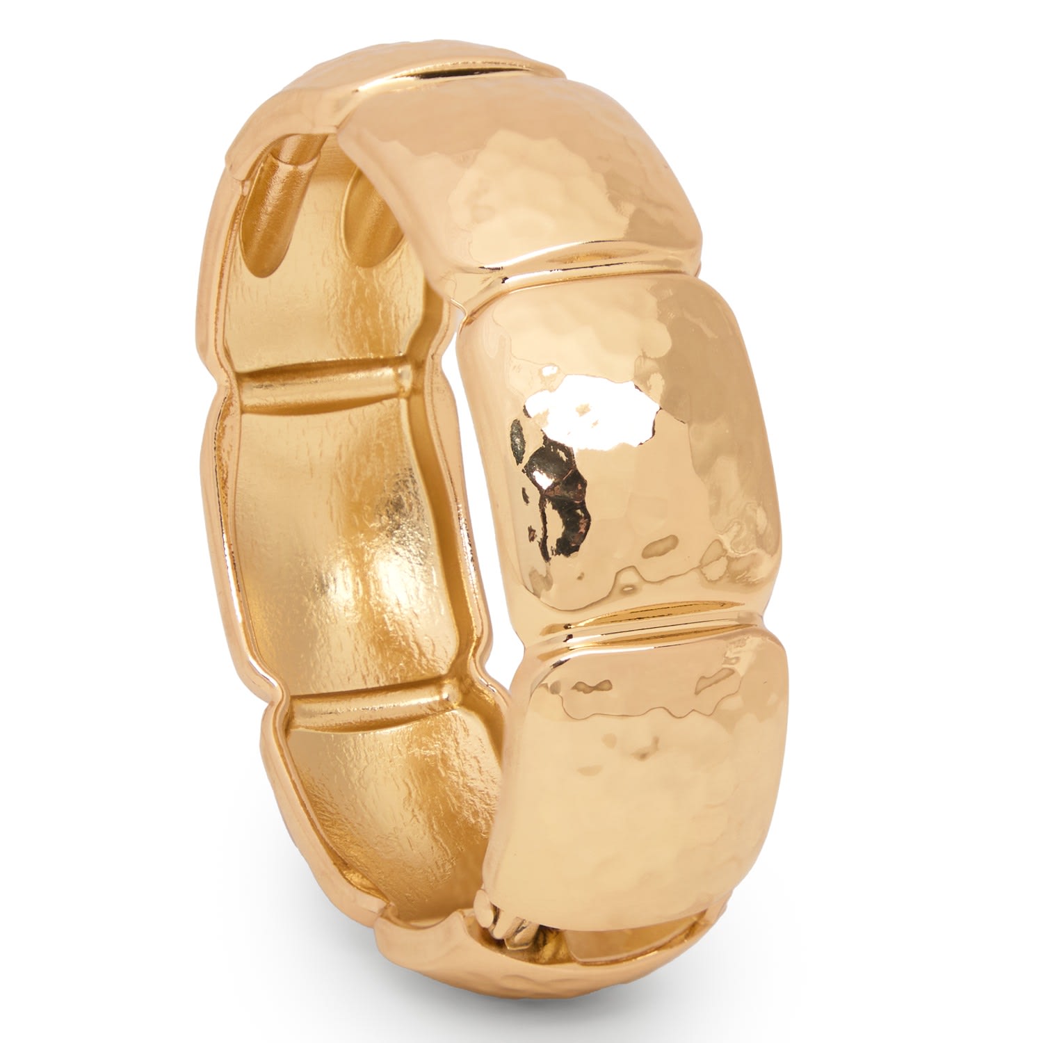 Saachi Gilded Hammered Hinged Cuff Bracelet In Gold