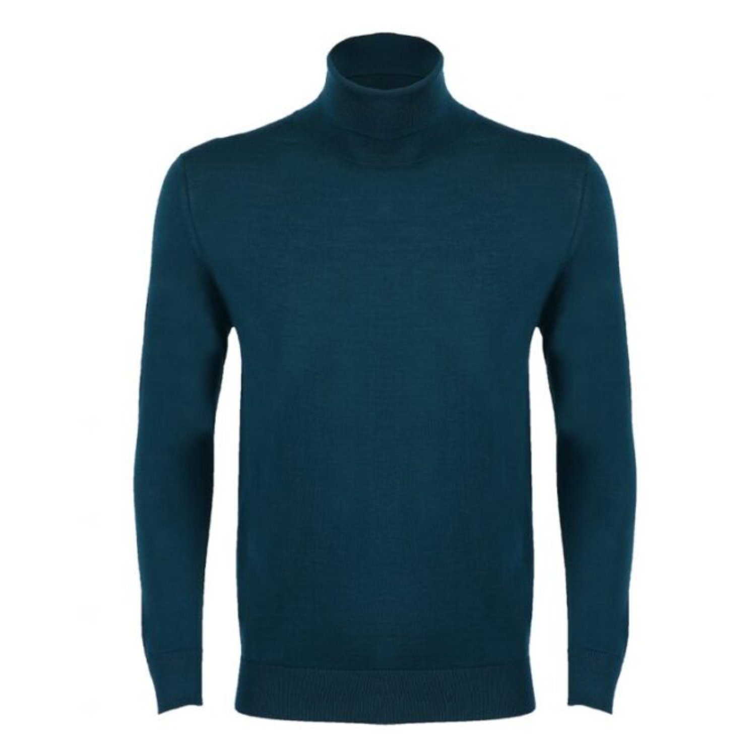 David Wej Men's Green Dixon Light Wool Turtleneck Jumper – Teal In Green