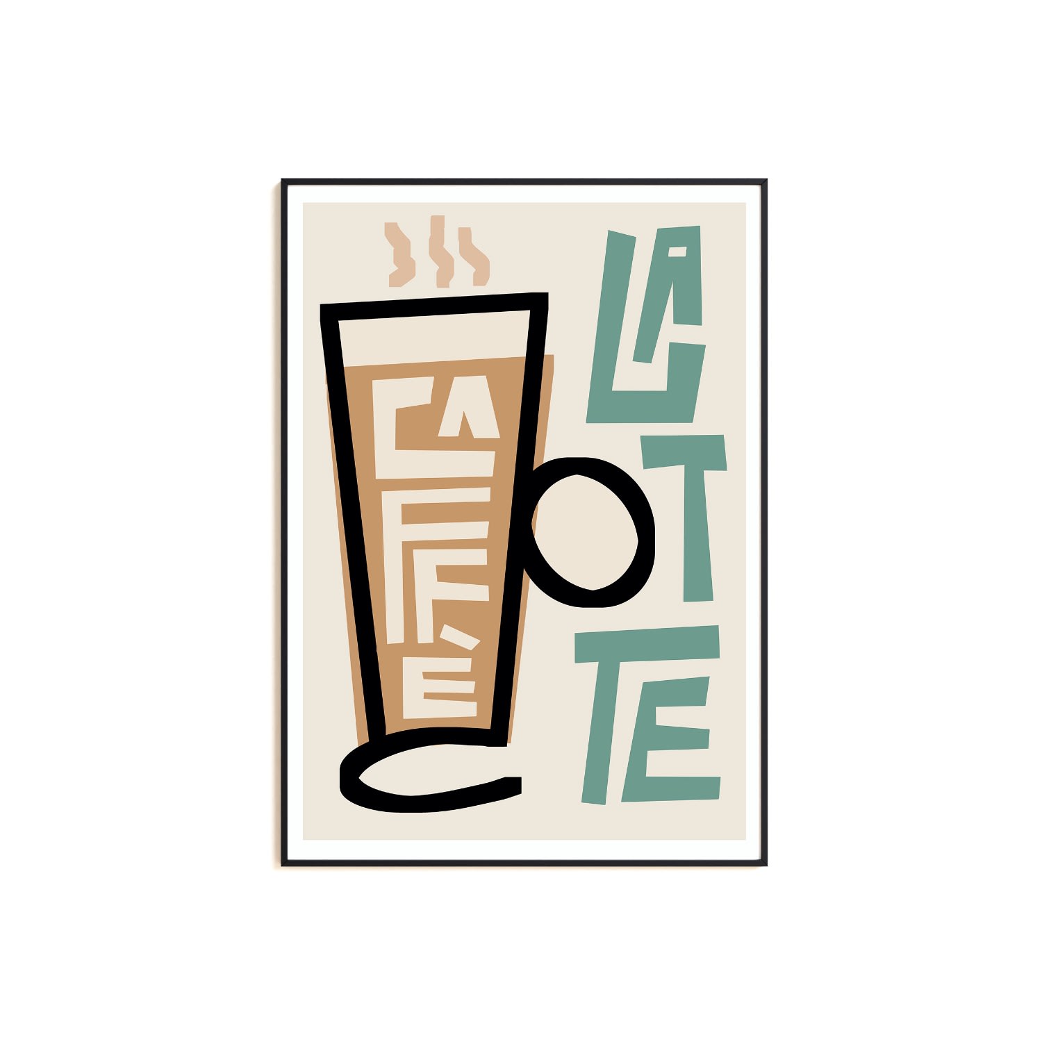 Natalie Cass Art Neutrals Caffe Latte Art Print - A3 In Brown