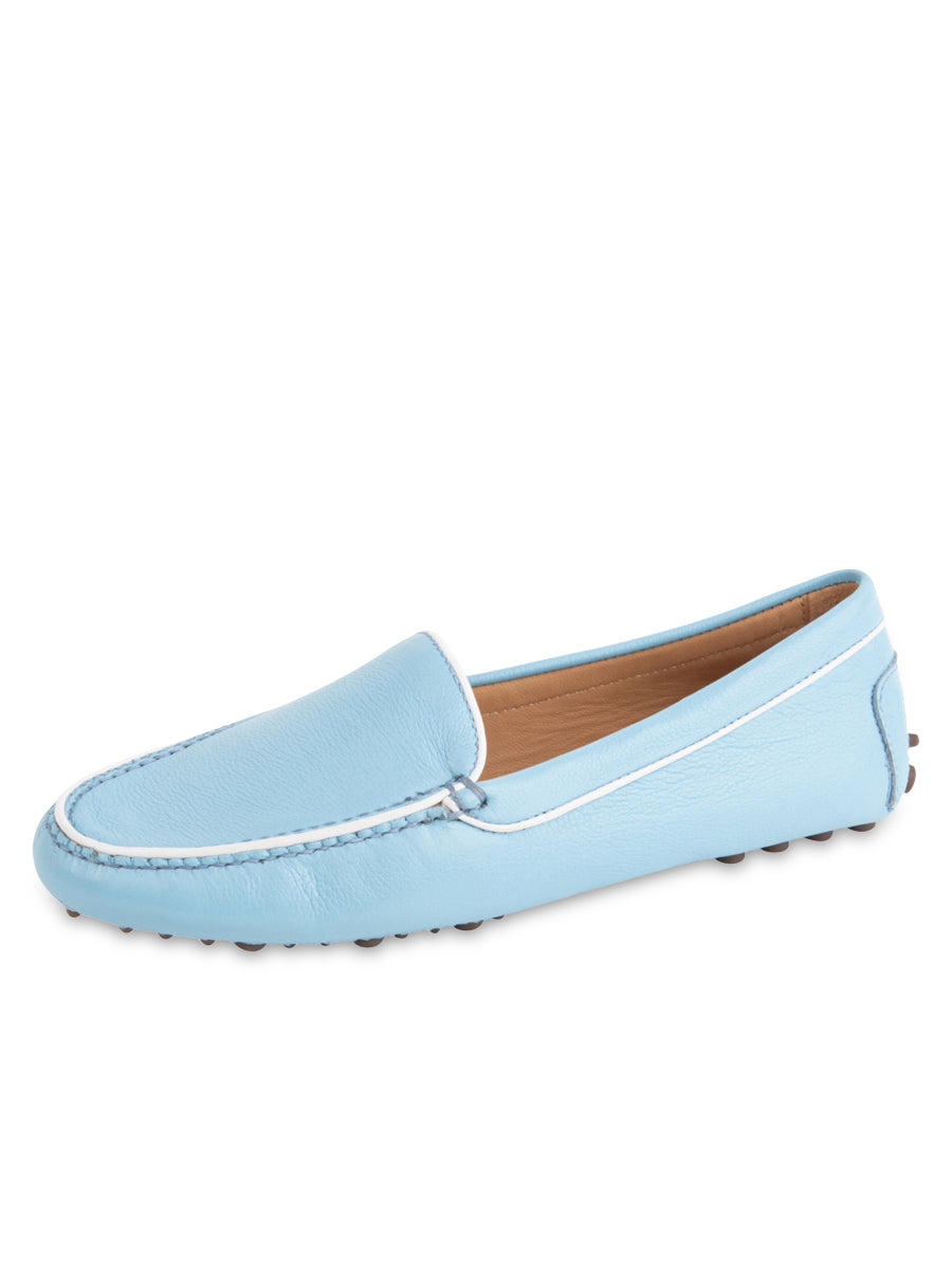 Women’s Jill Piped Driving Moccasin Sky Blue 5.5 Uk Patricia Green