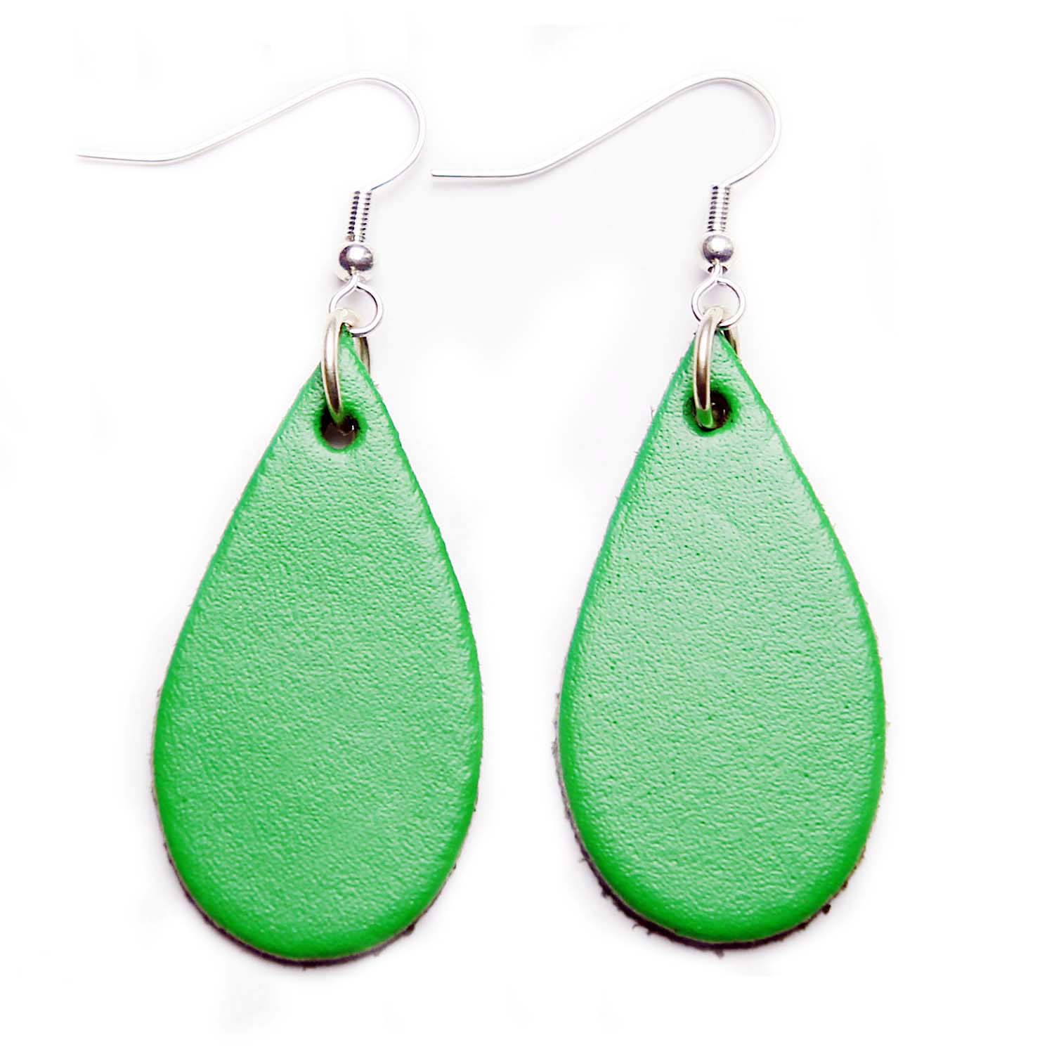 Women’s Green Auricle Emerald Leather Earrings N’damus London