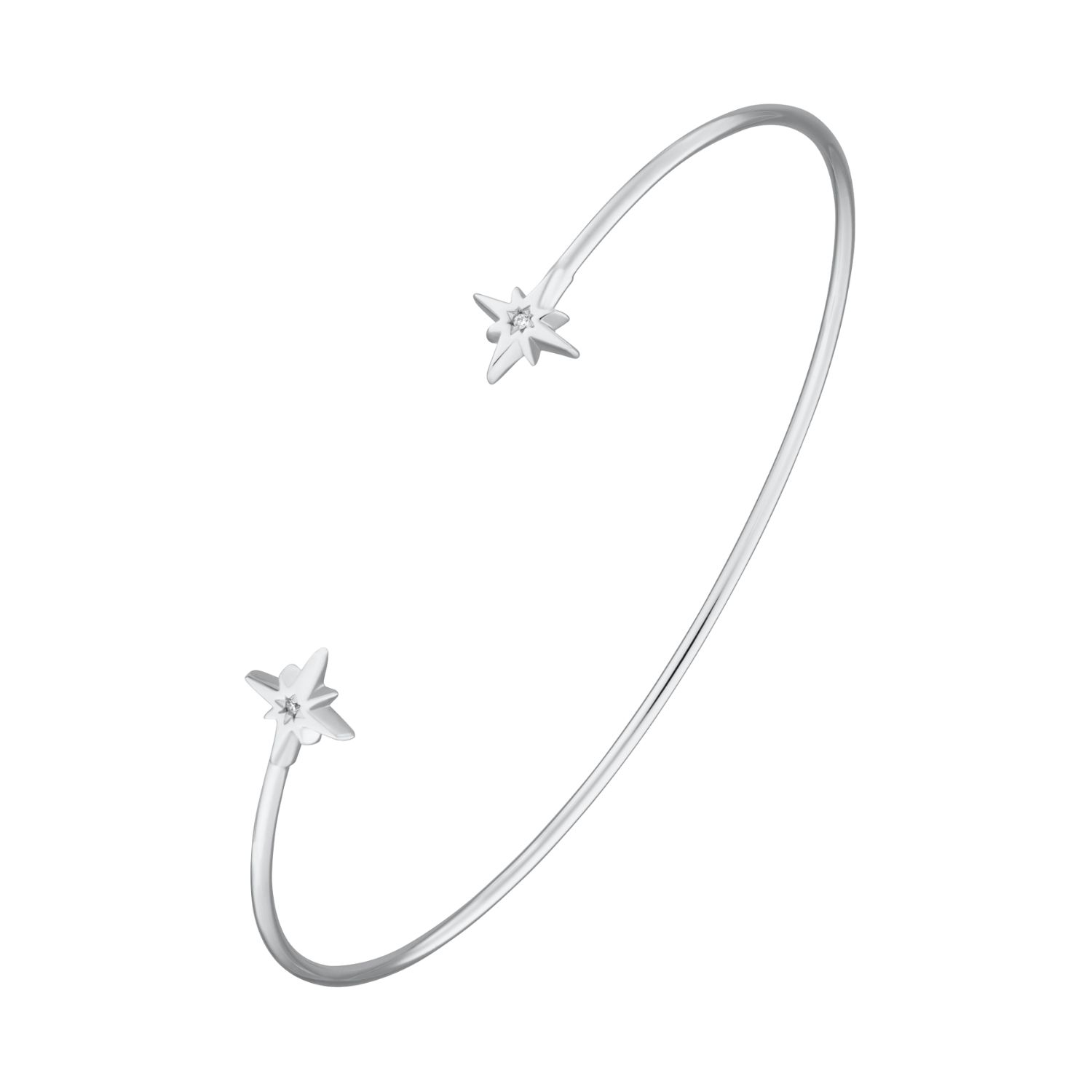 Women’s Silver Starburst Open Bangle Scream Pretty