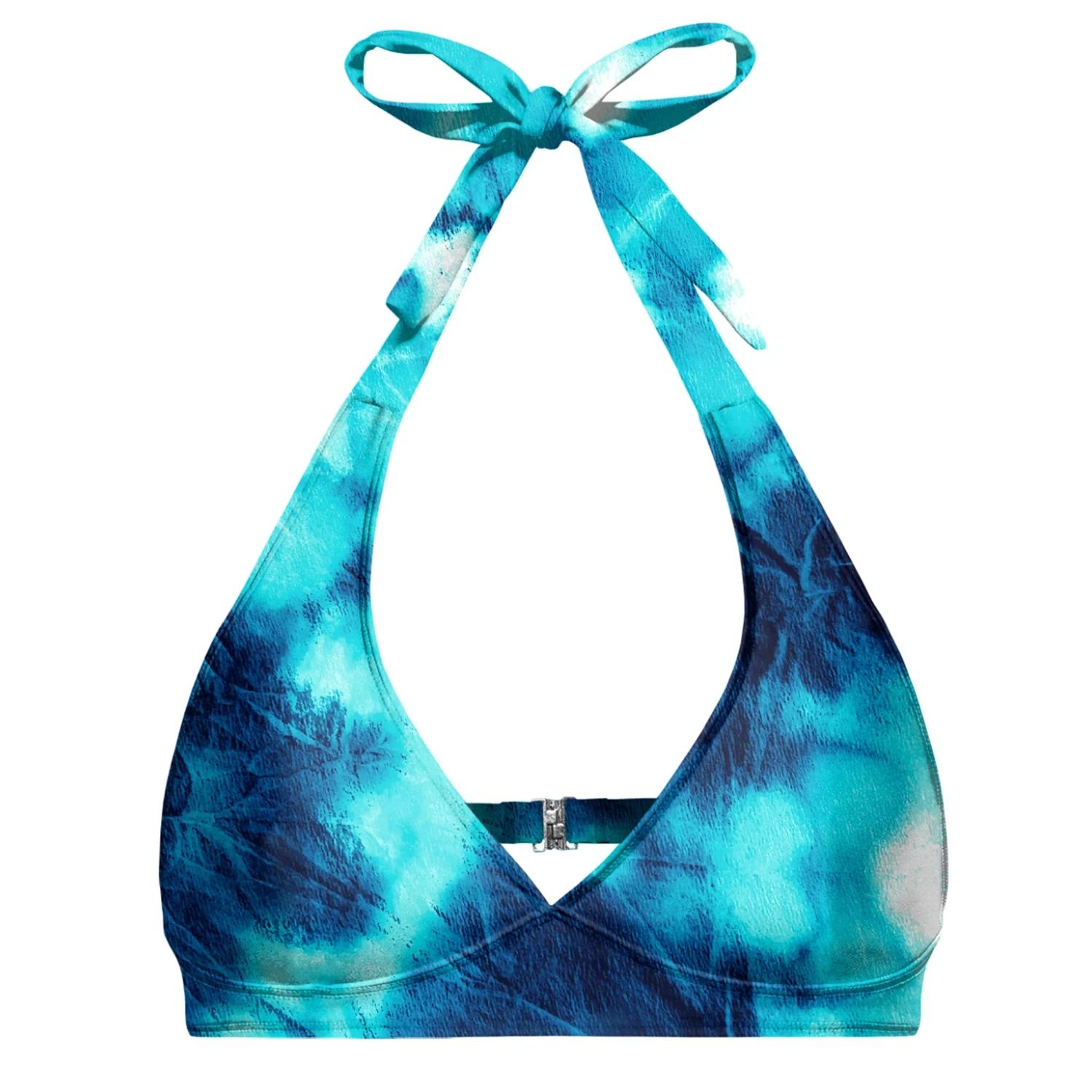 Aloha From Deer Women's Blue Tie Dye Halter Neck Bikini Top In Blue