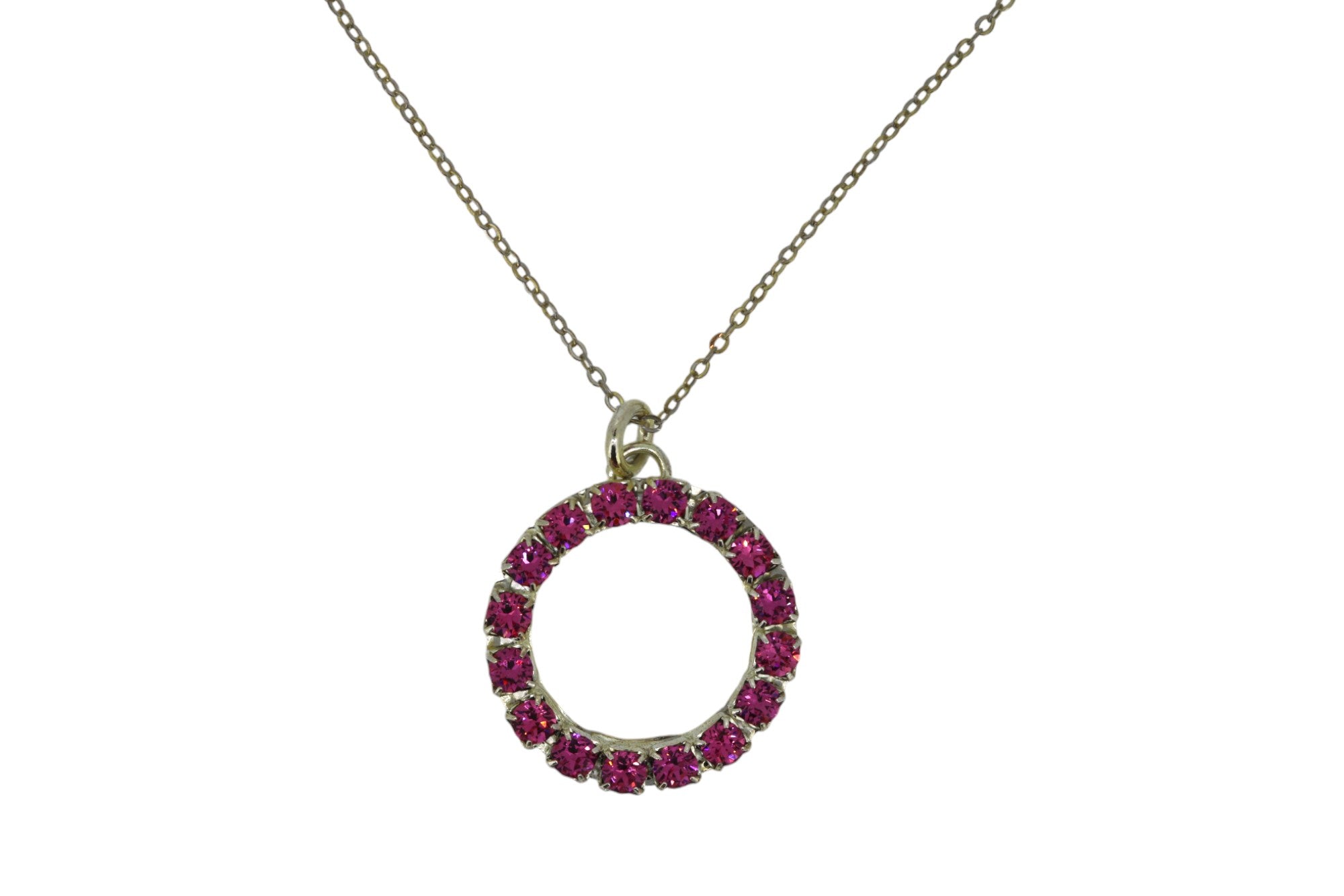 Vickisarge Women's Pink / Purple The Pink Hoop Necklace In Platinum - Short