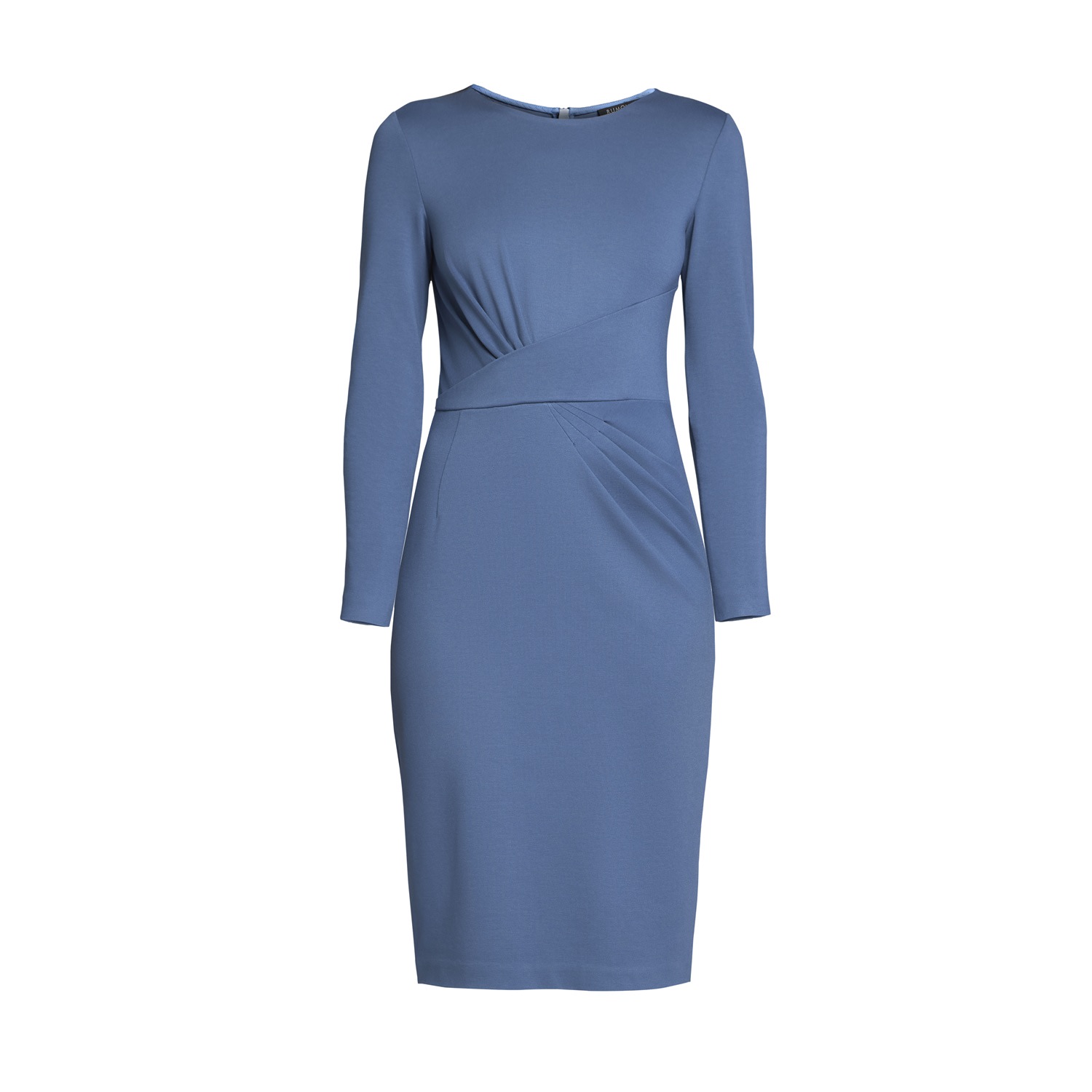 Rumour London Women's Rebecca Soft Jersey Dress With Waistline Drapes In Soft Blue In Blue