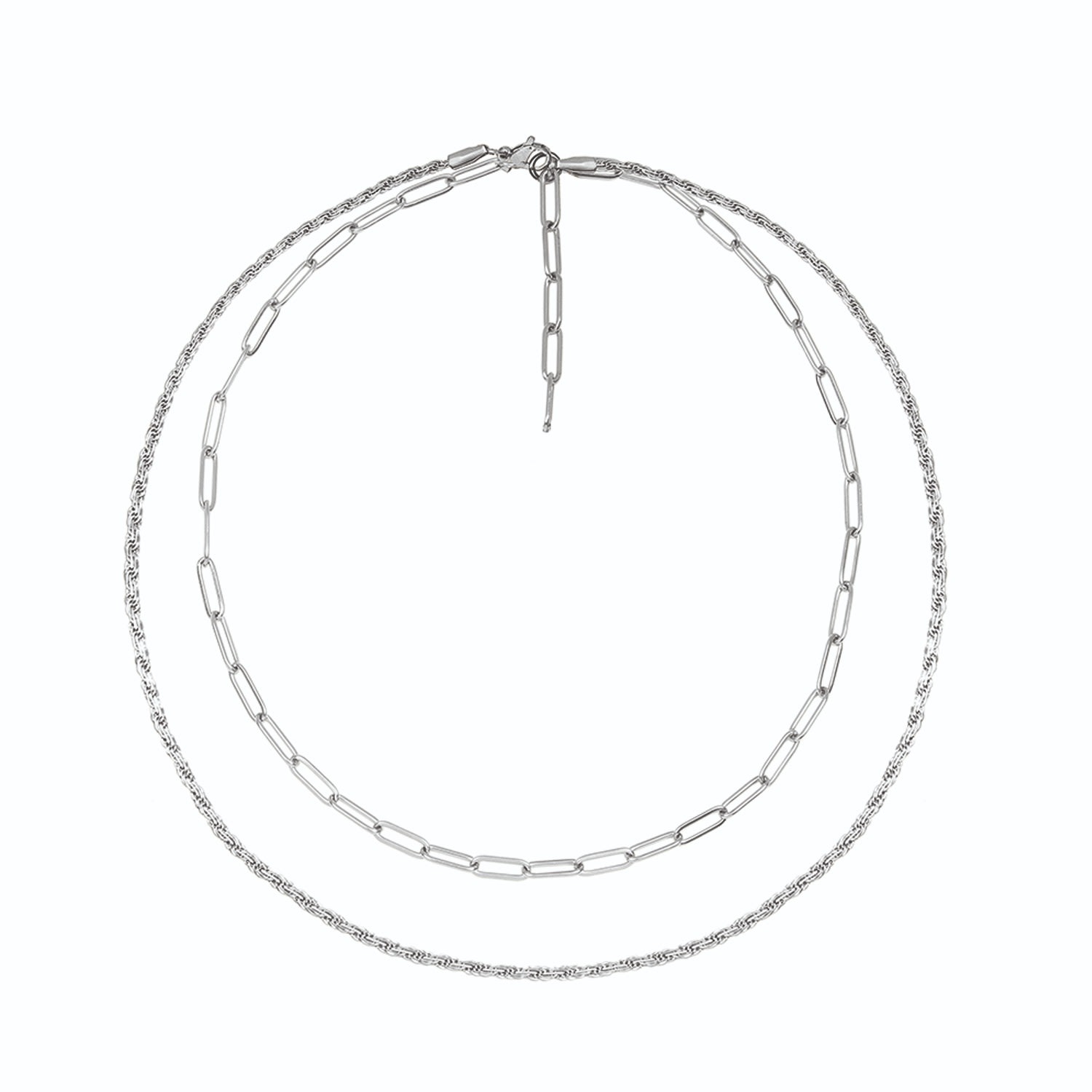 A Weathered Penny Women's Layered Chain Necklace Silver In Gold