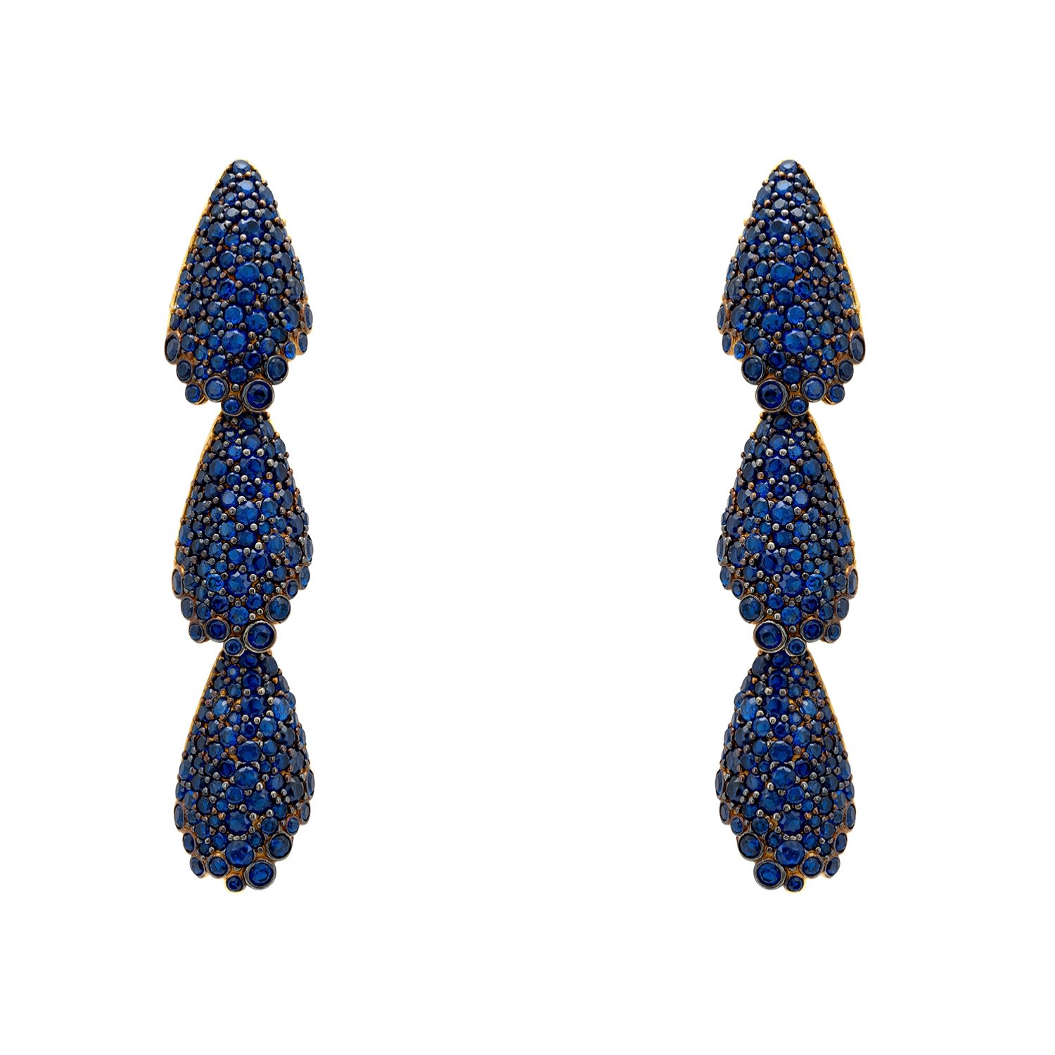 Women’s Gold / Blue Arabelle Sapphire Blue Earrings Gold Latelita