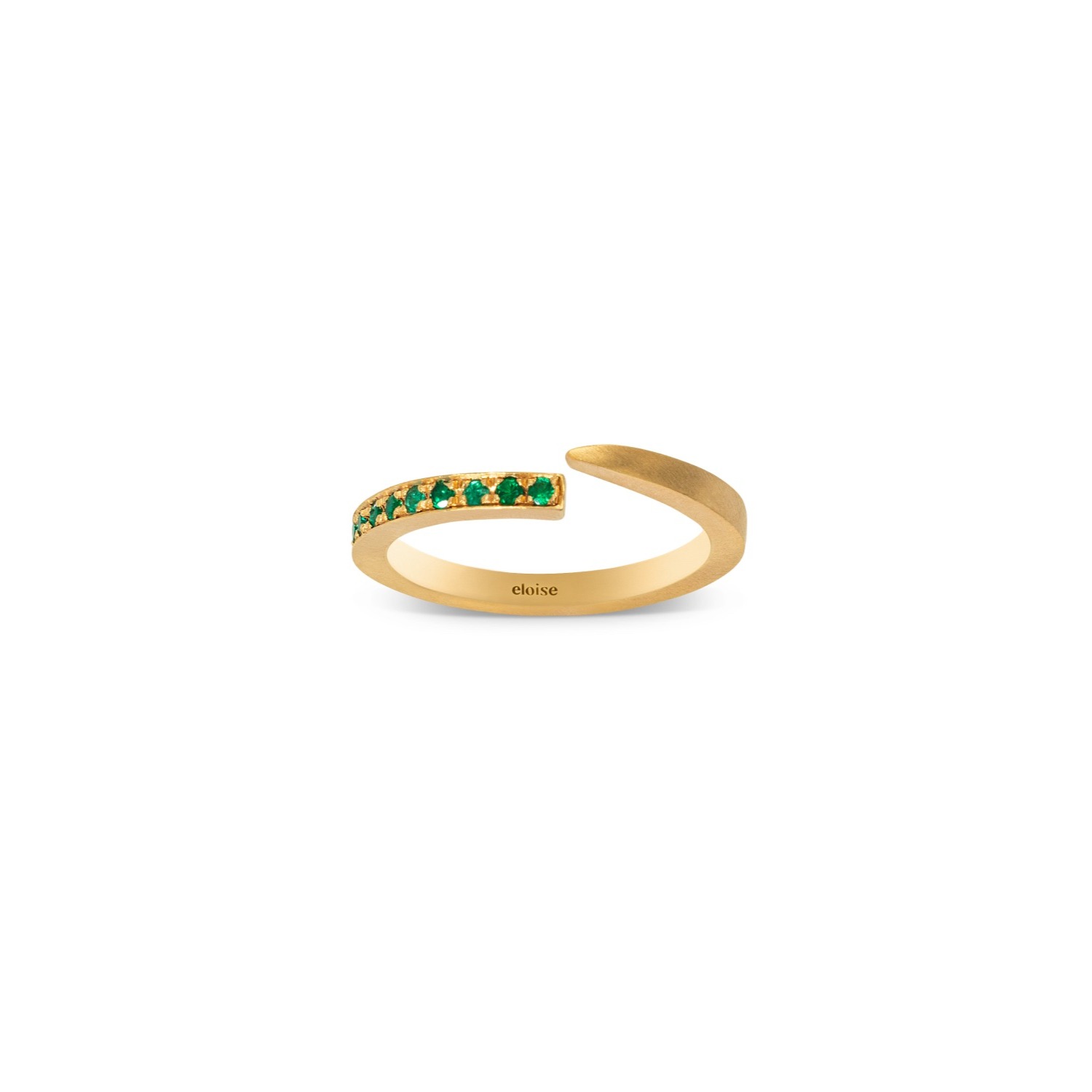 Women’s Green Crescent Moon Ring Emeralds Eloise Jewelry