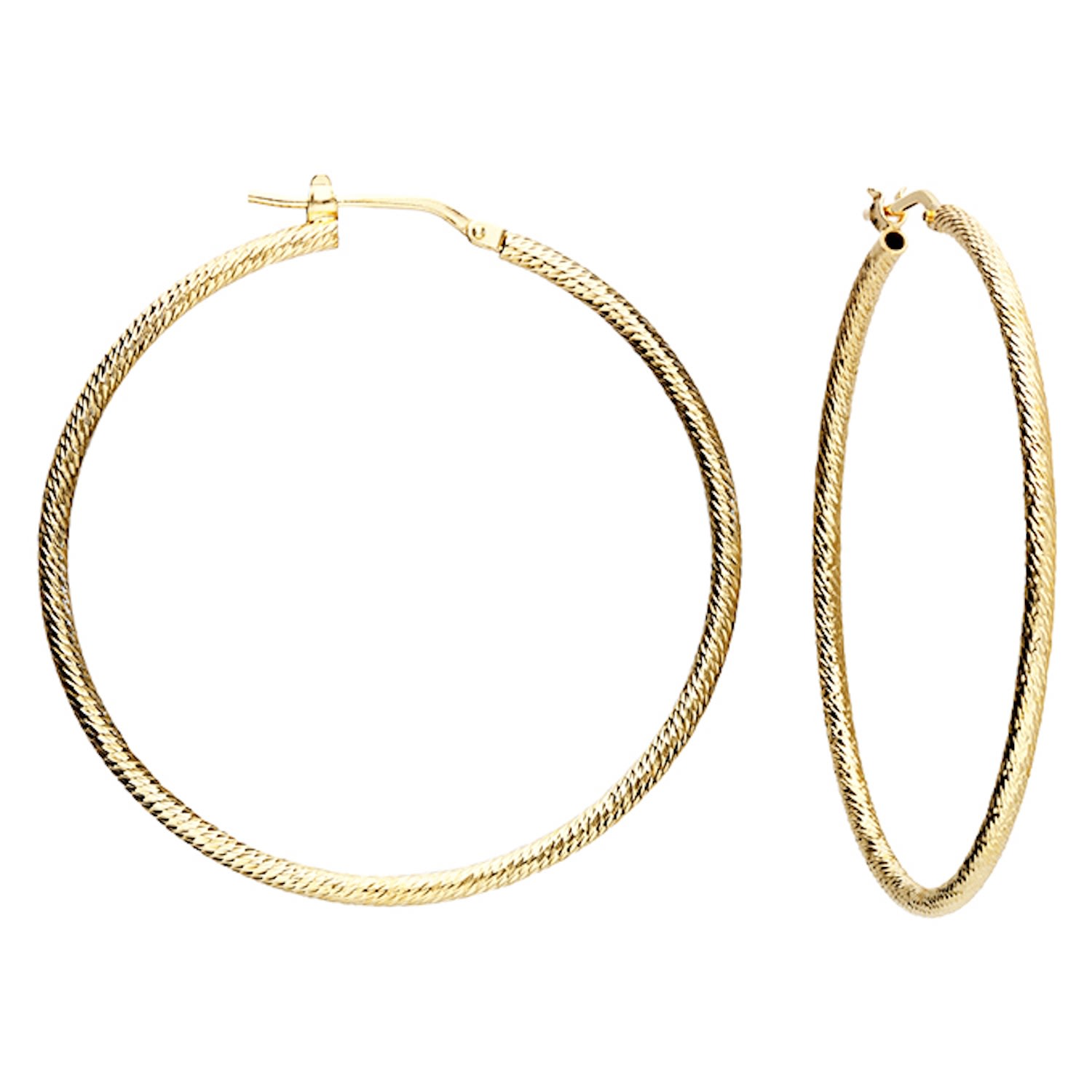 Kaizarin Women's Large Hoop Earrings In Yellow Gold