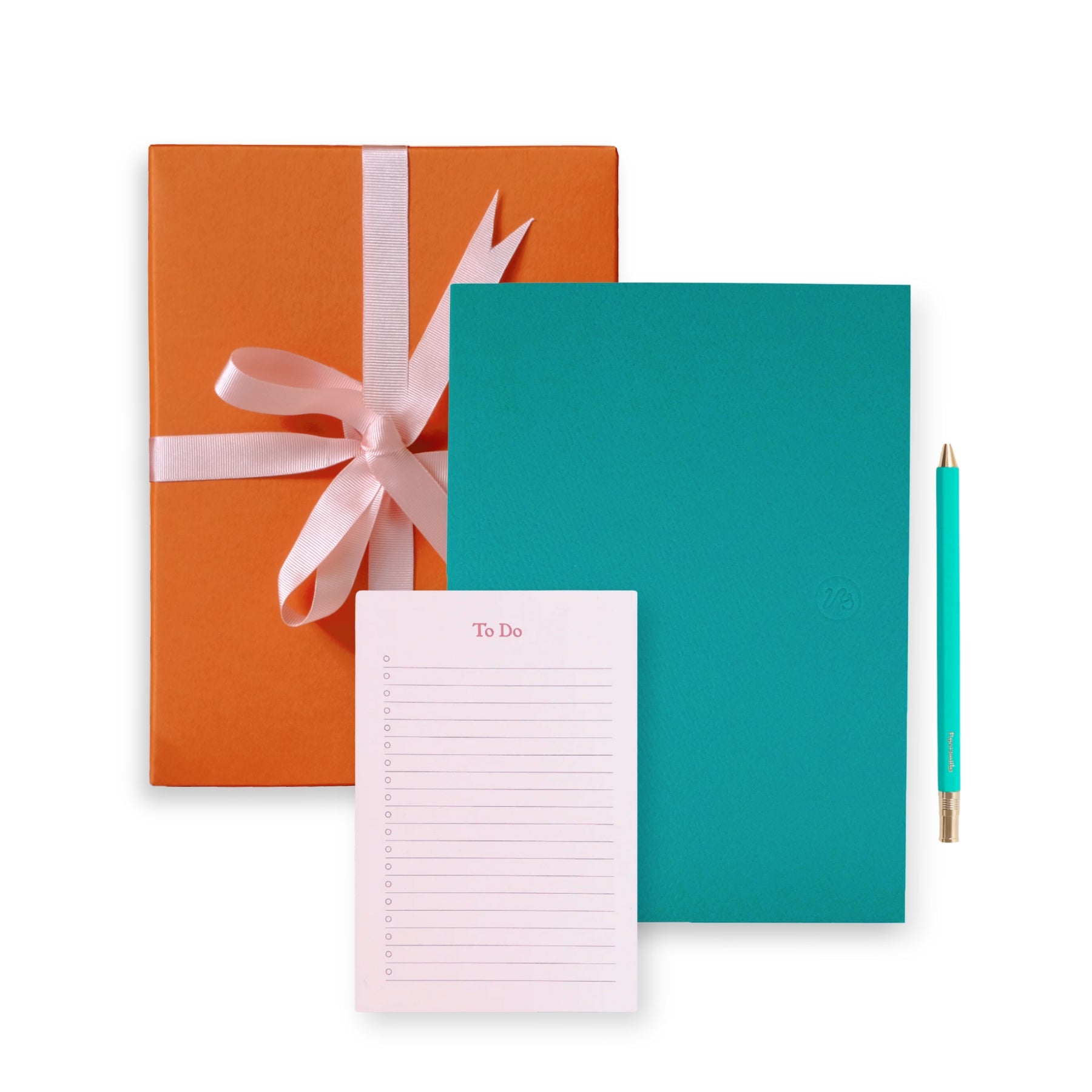 Pink / Purple / Blue Calypso Teal Notebook, Notepad & Aqua Everyday Pen / Ruled Paper One Size Papersmiths