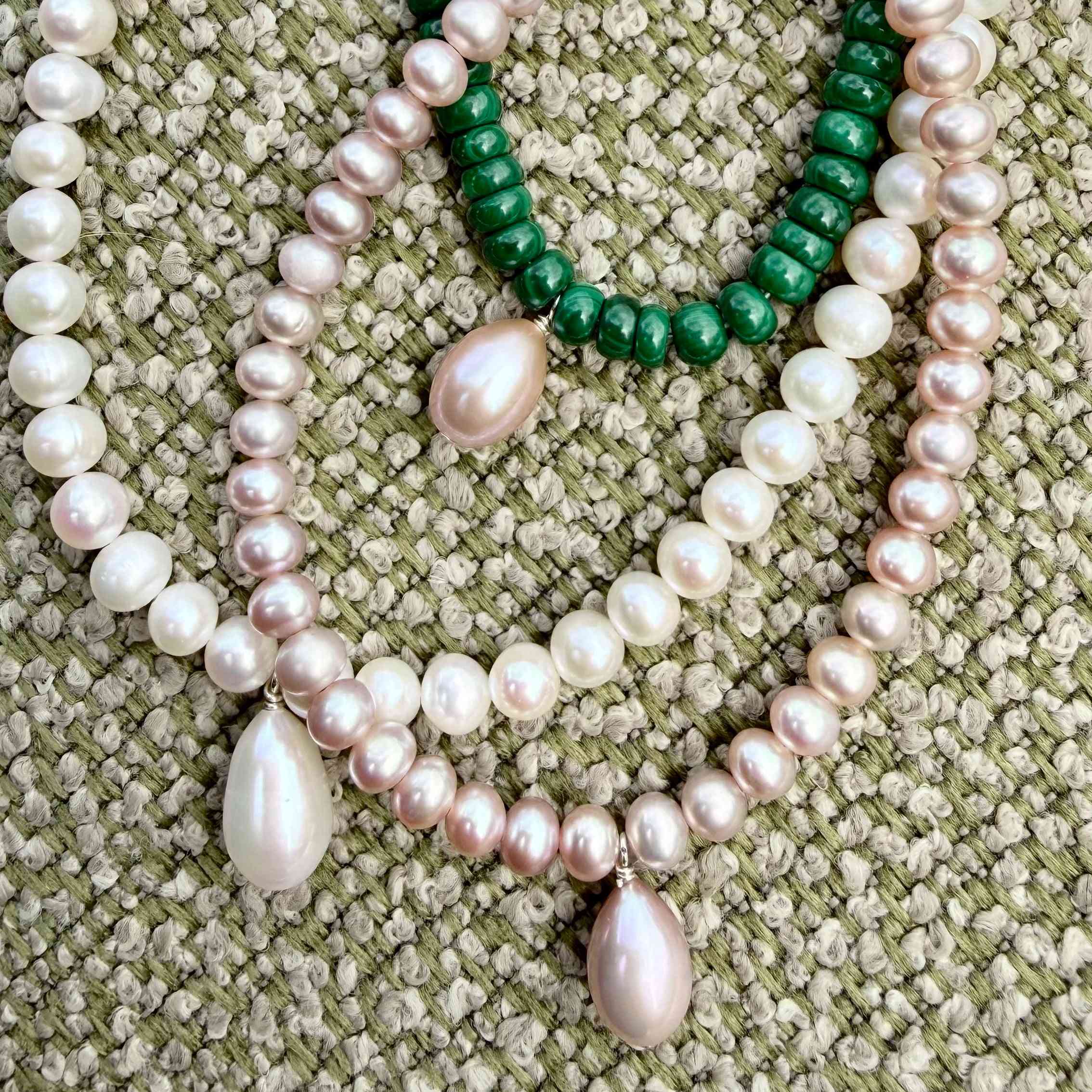 The Aura Pink Pearl Necklace | Leni James | Wolf & Badger