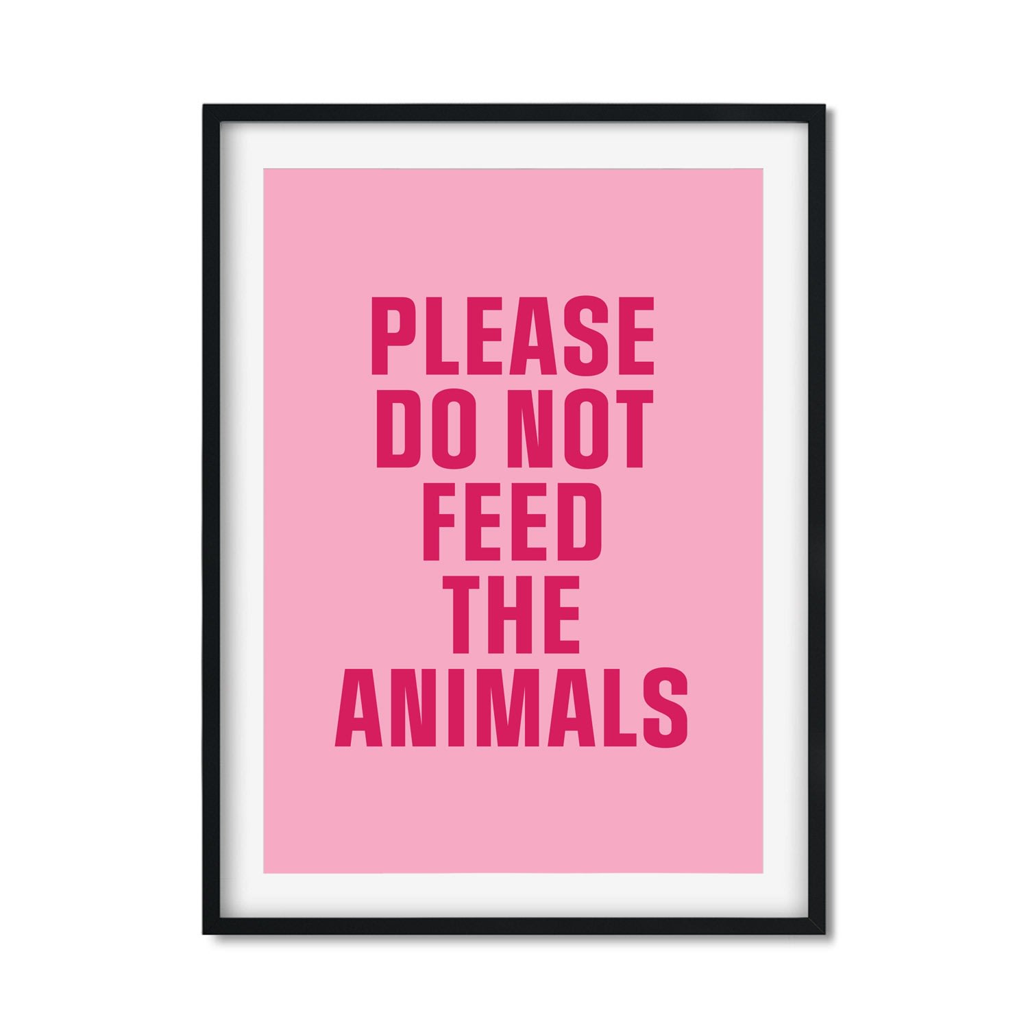 Pink / Purple Do Not Feed The Animals A3 297 X 420Mm The Native State